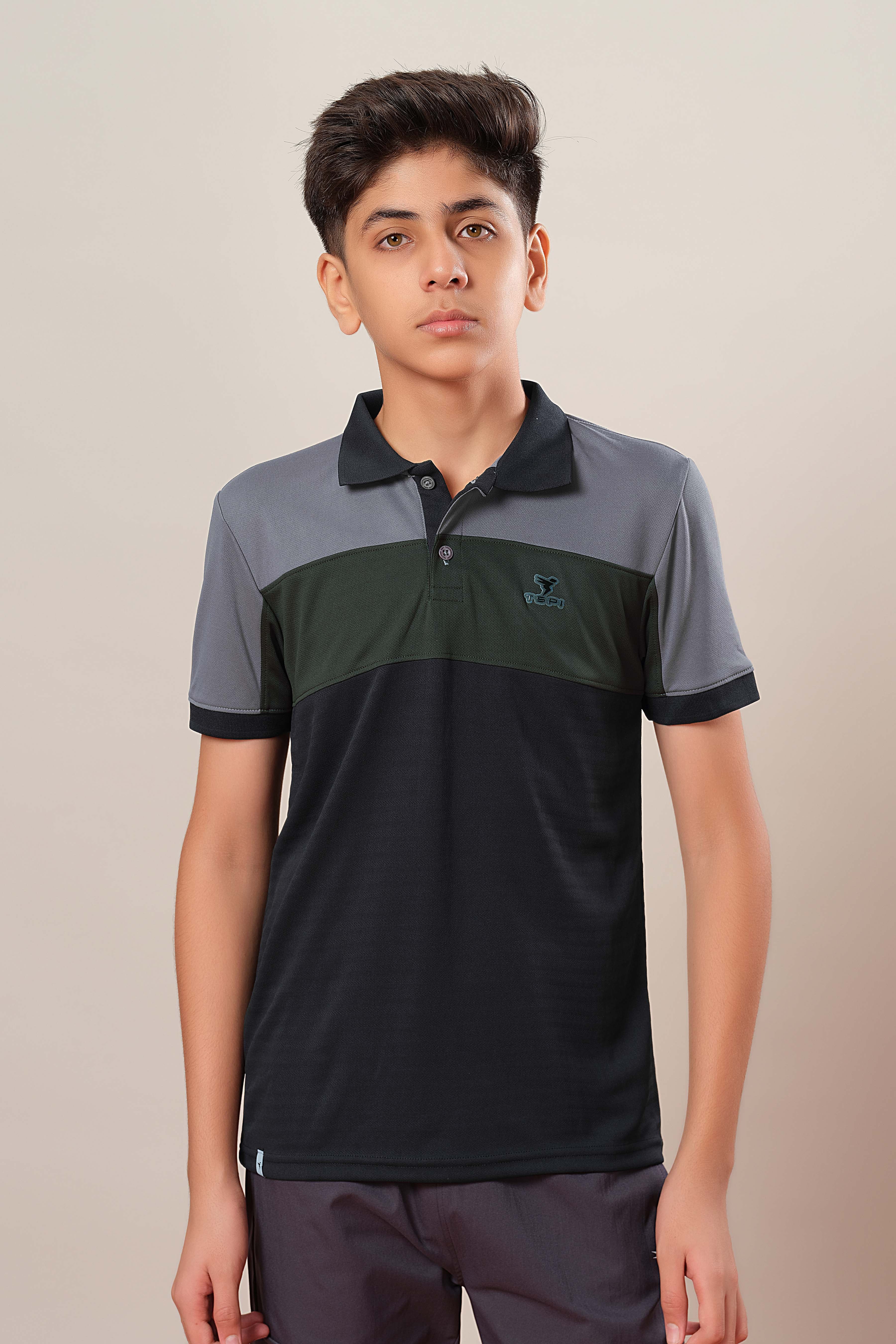Boys Colorblock Slim Fit Polo Sports T-shirt with TECHNOCOOL+ - Image 2
