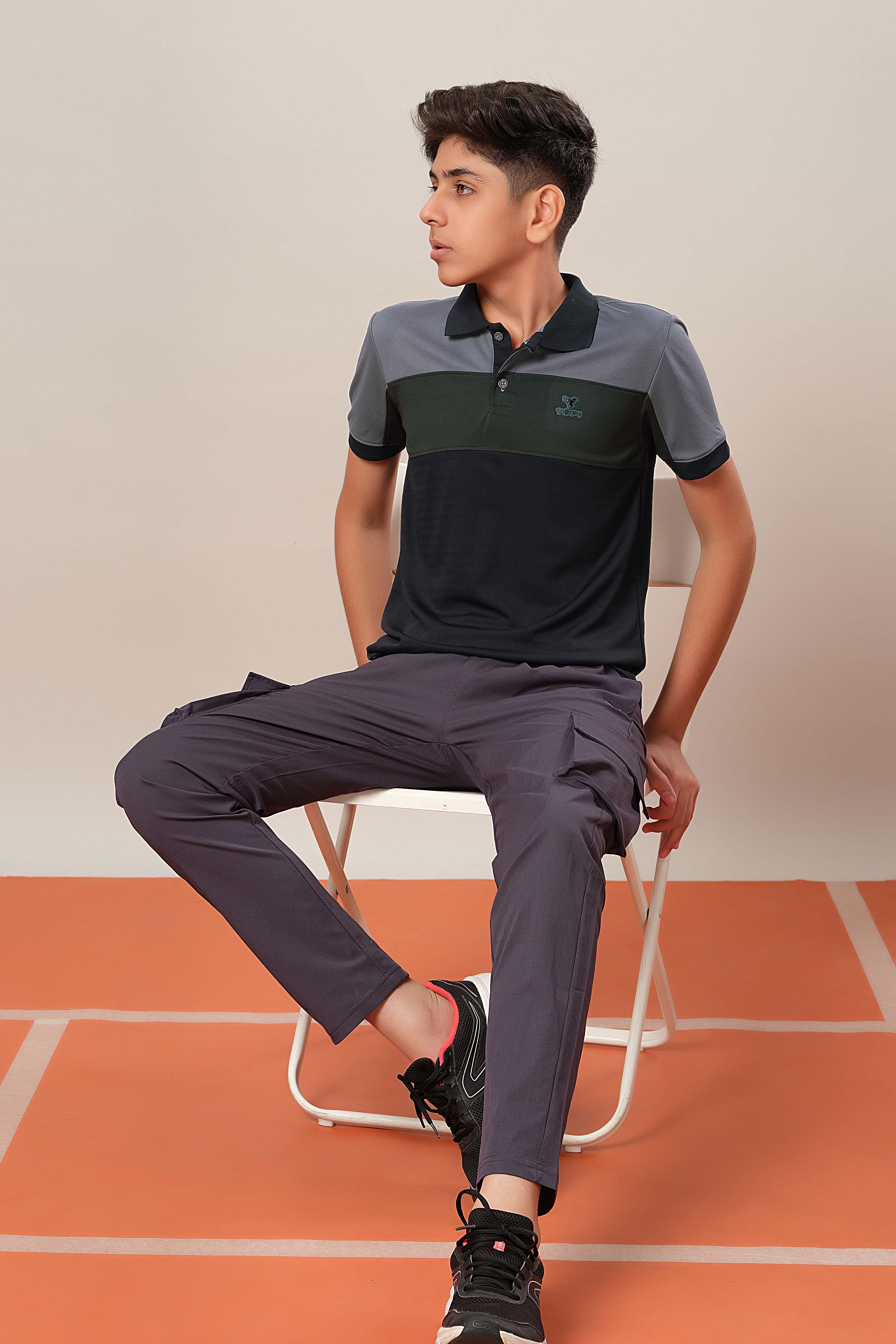 Boys Colorblock Slim Fit Polo Sports T-shirt with TECHNOCOOL+ - Image 5