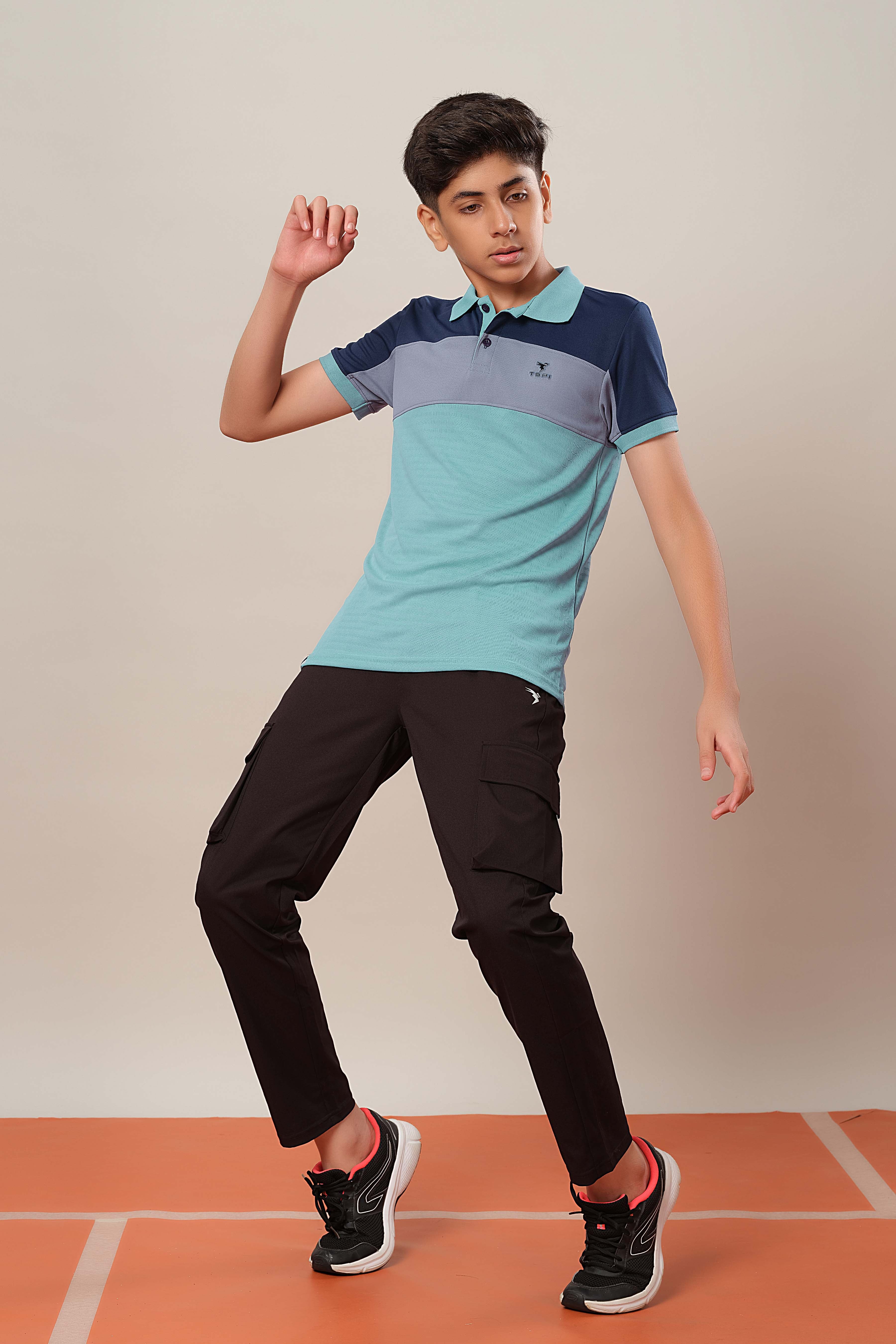 Boys Colorblock Slim Fit Polo Sports T-shirt with TECHNOCOOL+ - Image 5