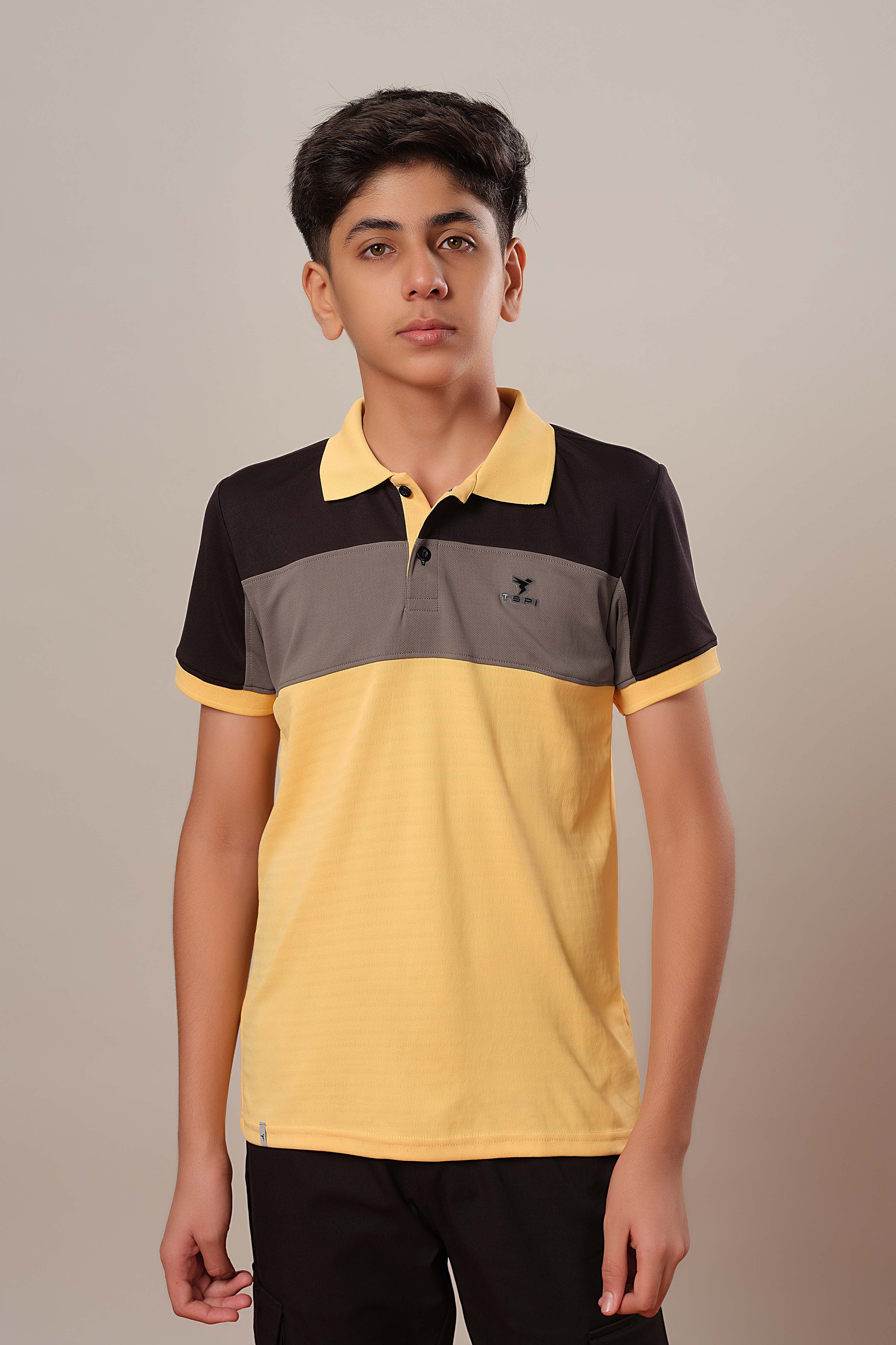 Boys Colorblock Slim Fit Polo Sports T-shirt with TECHNOCOOL+