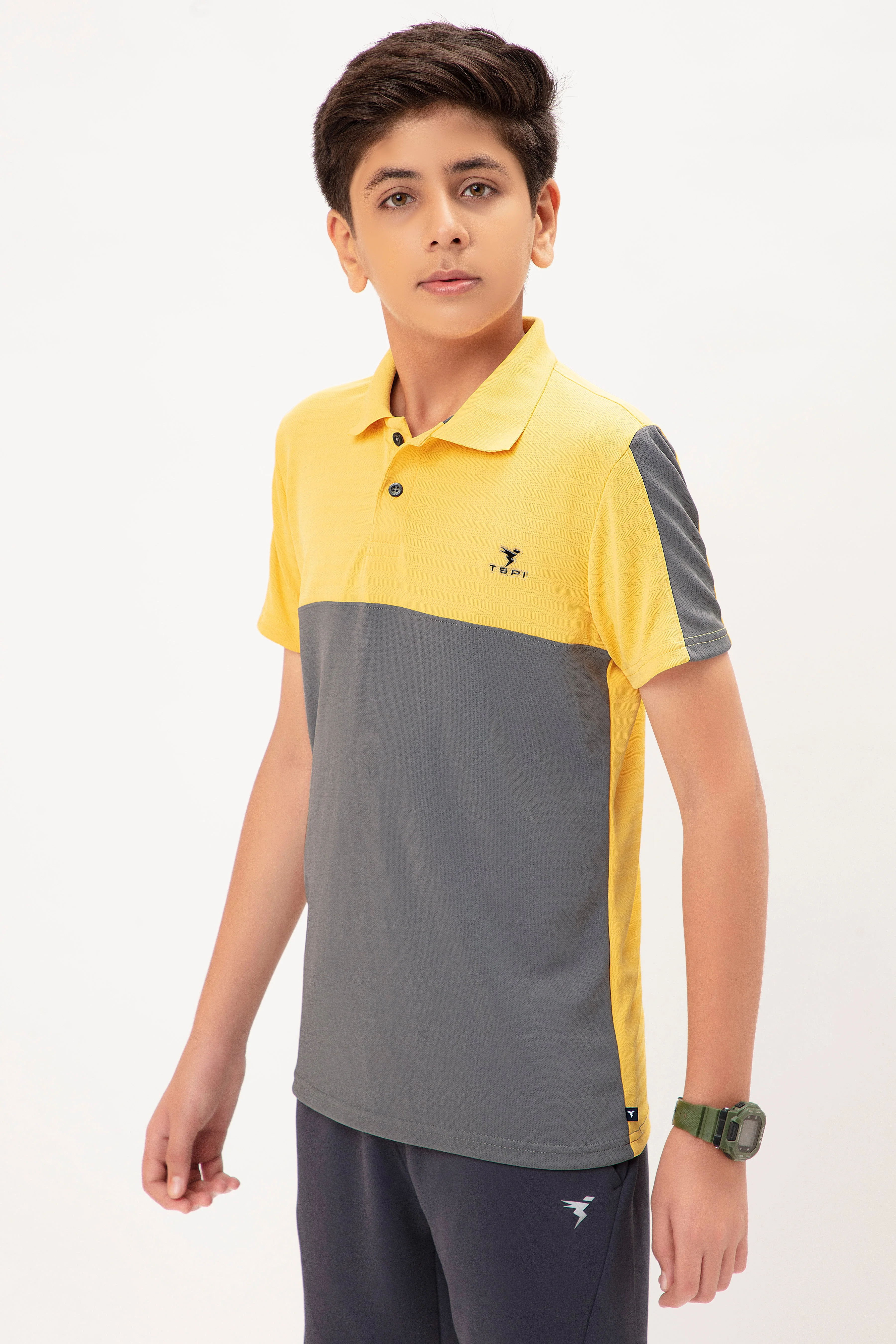 Boys Colorblock Slim Fit Polo T-shirt with TECHNO COOL+ - Image 3