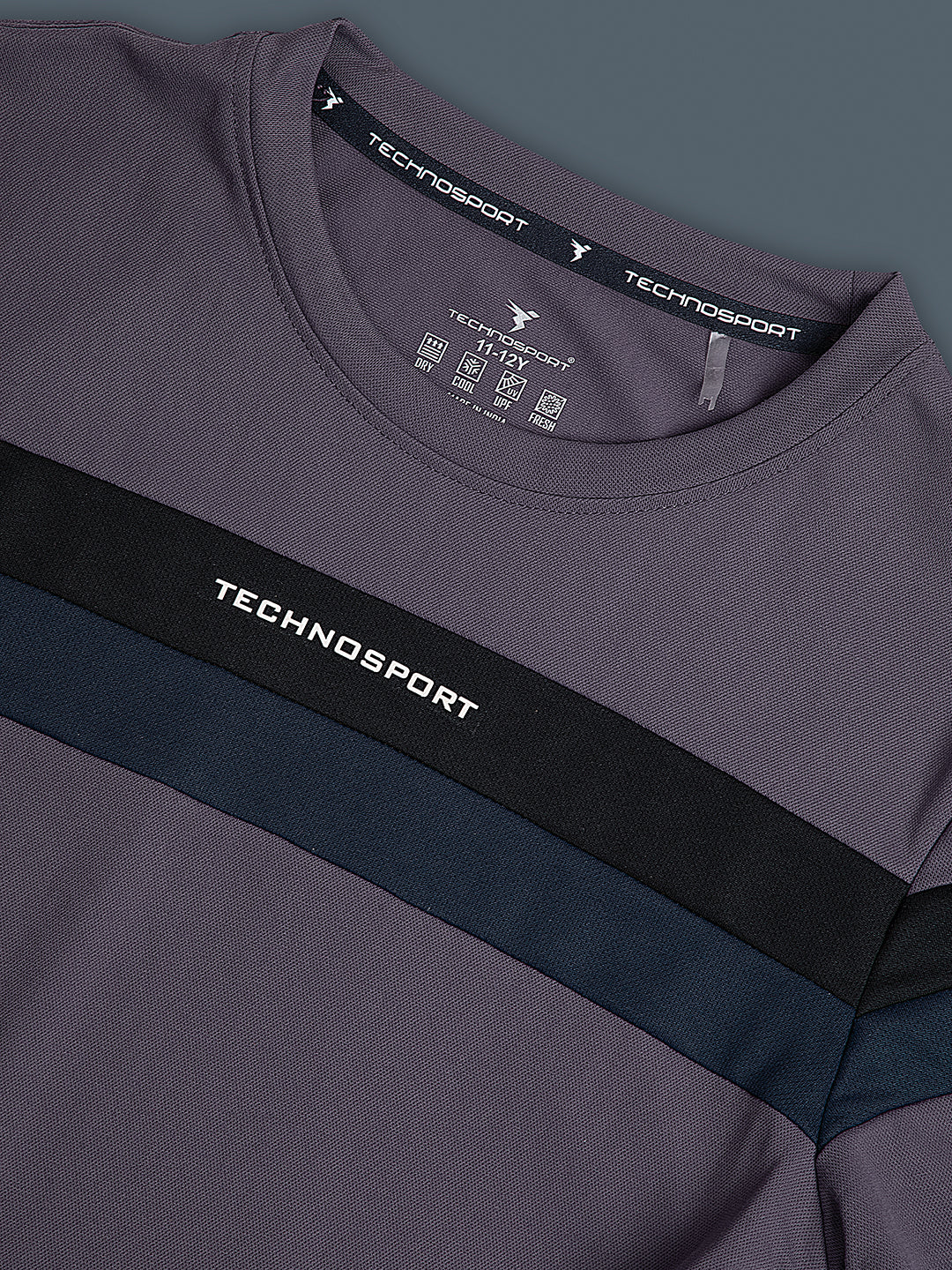 Boys Colorblock Slim Fit Round Neck Sports T-shirt with TECHNO DRY - Image 7