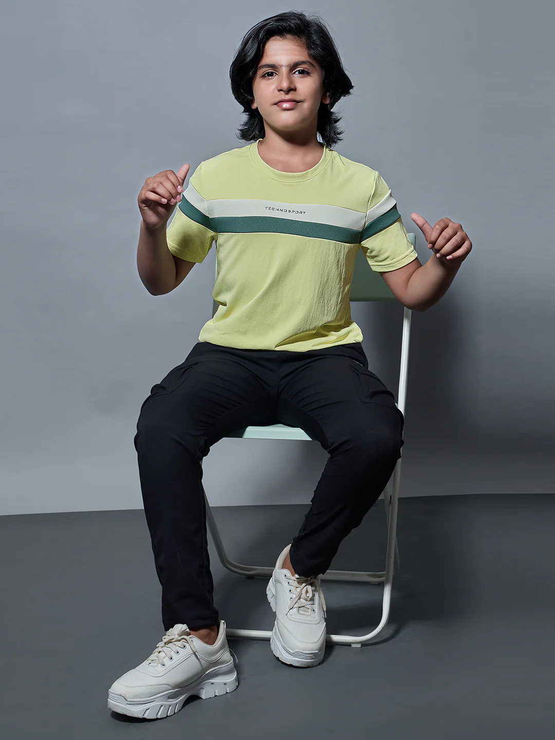 Boys Colorblock Slim Fit Round Neck Sports T-shirt with TECHNO DRY - Image 5