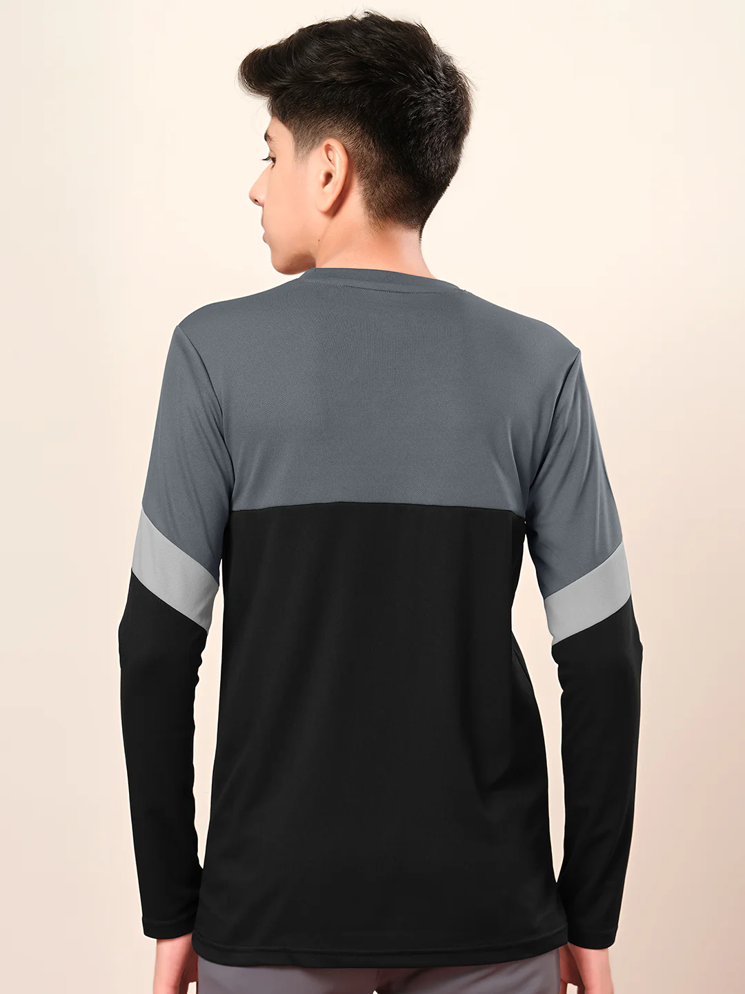 Boys Colorblock Slim Fit Round Neck Sports T-shirt with TECHNO DRY - Image 3
