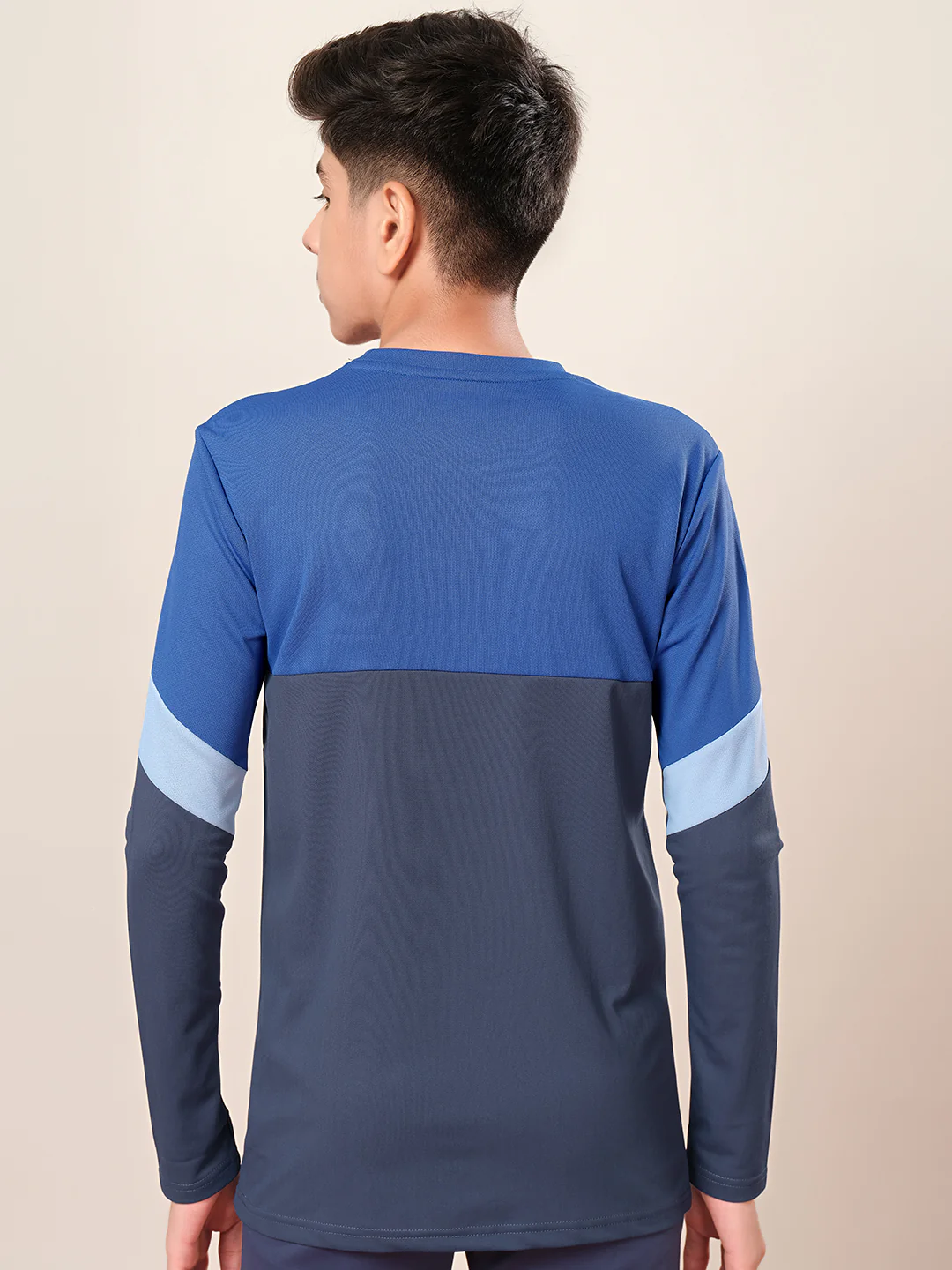 Boys Colorblock Slim Fit Round Neck Sports T-shirt with TECHNO DRY - Image 2