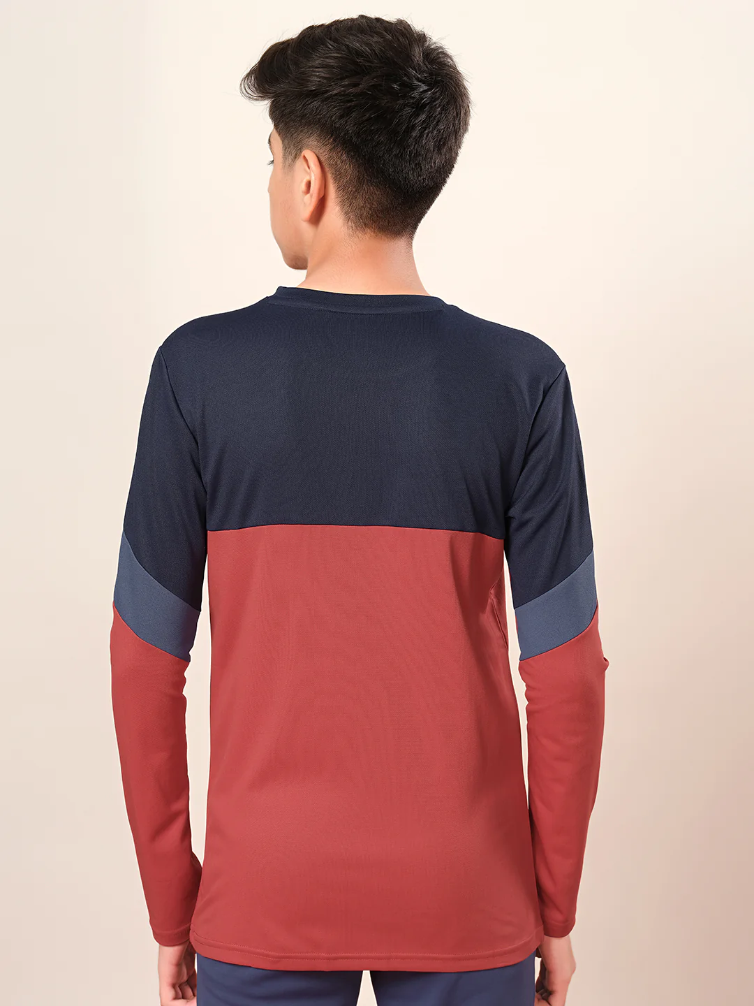 Boys Colorblock Slim Fit Round Neck Sports T-shirt with TECHNO DRY - Image 3
