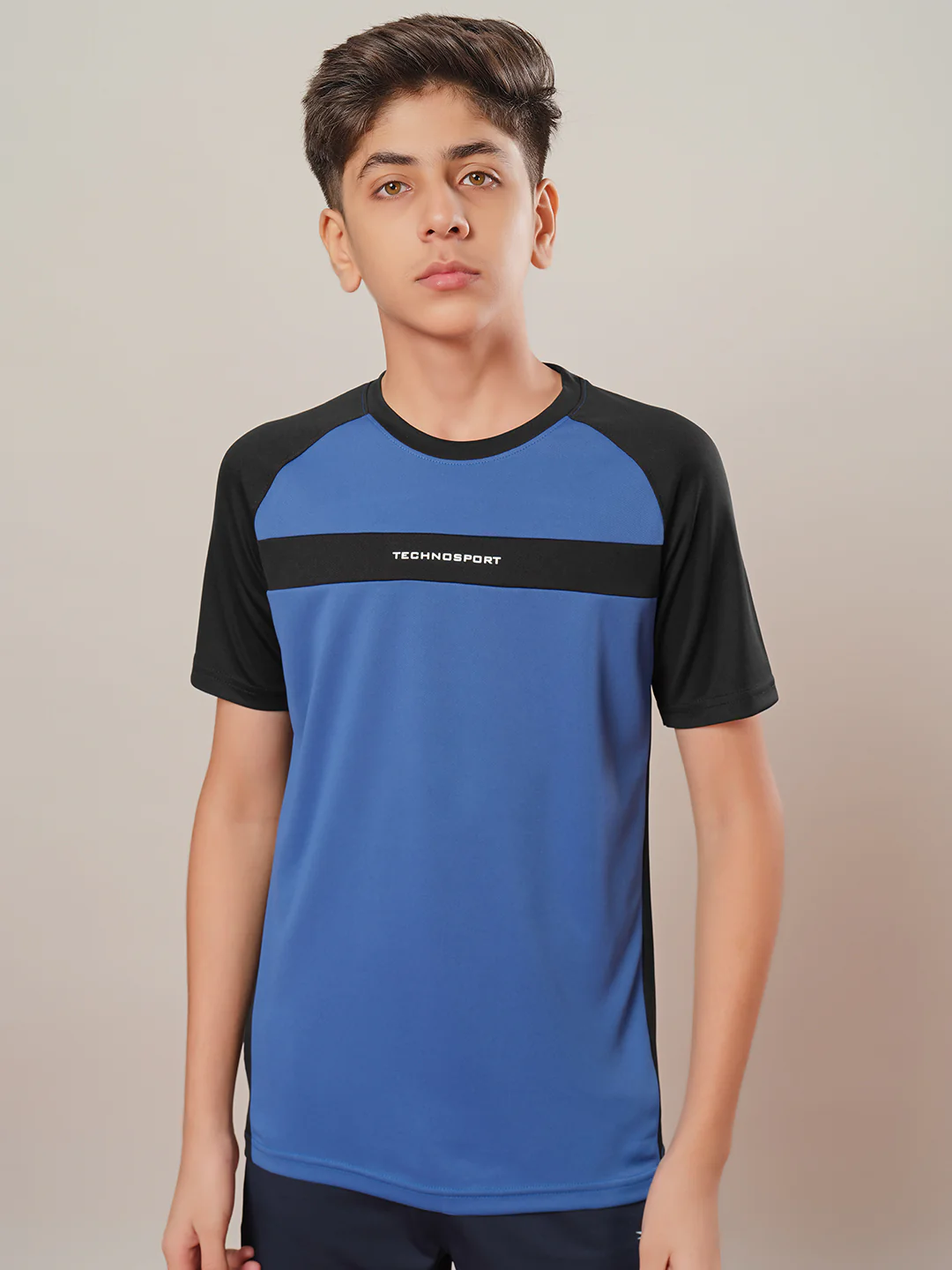 Boys Colorblock Slim Fit Round Neck T-shirt with DOUBLE COOL - Image 2