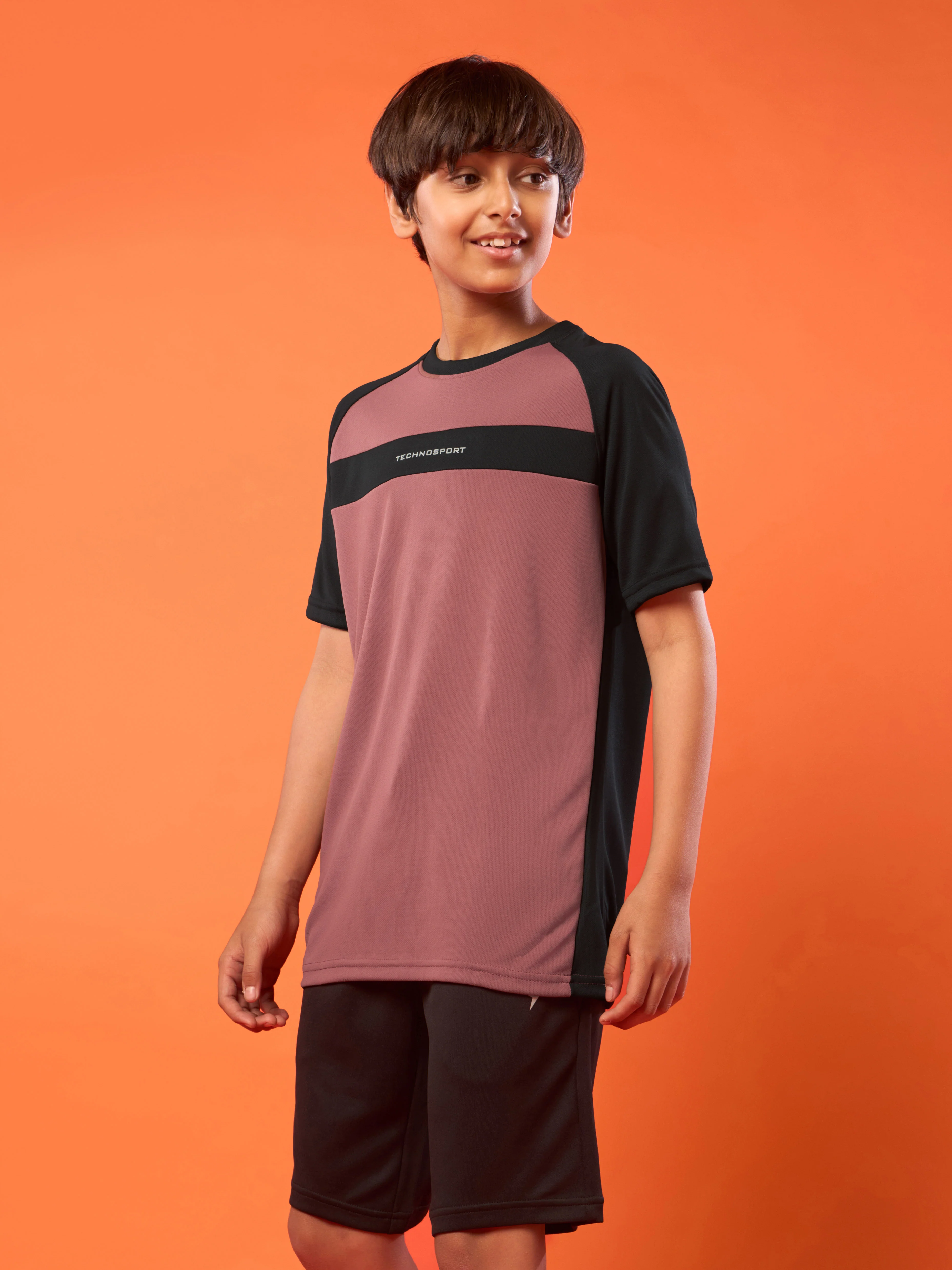 Boys Colorblock Slim Fit Round Neck T-shirt with DOUBLE COOL - Image 2