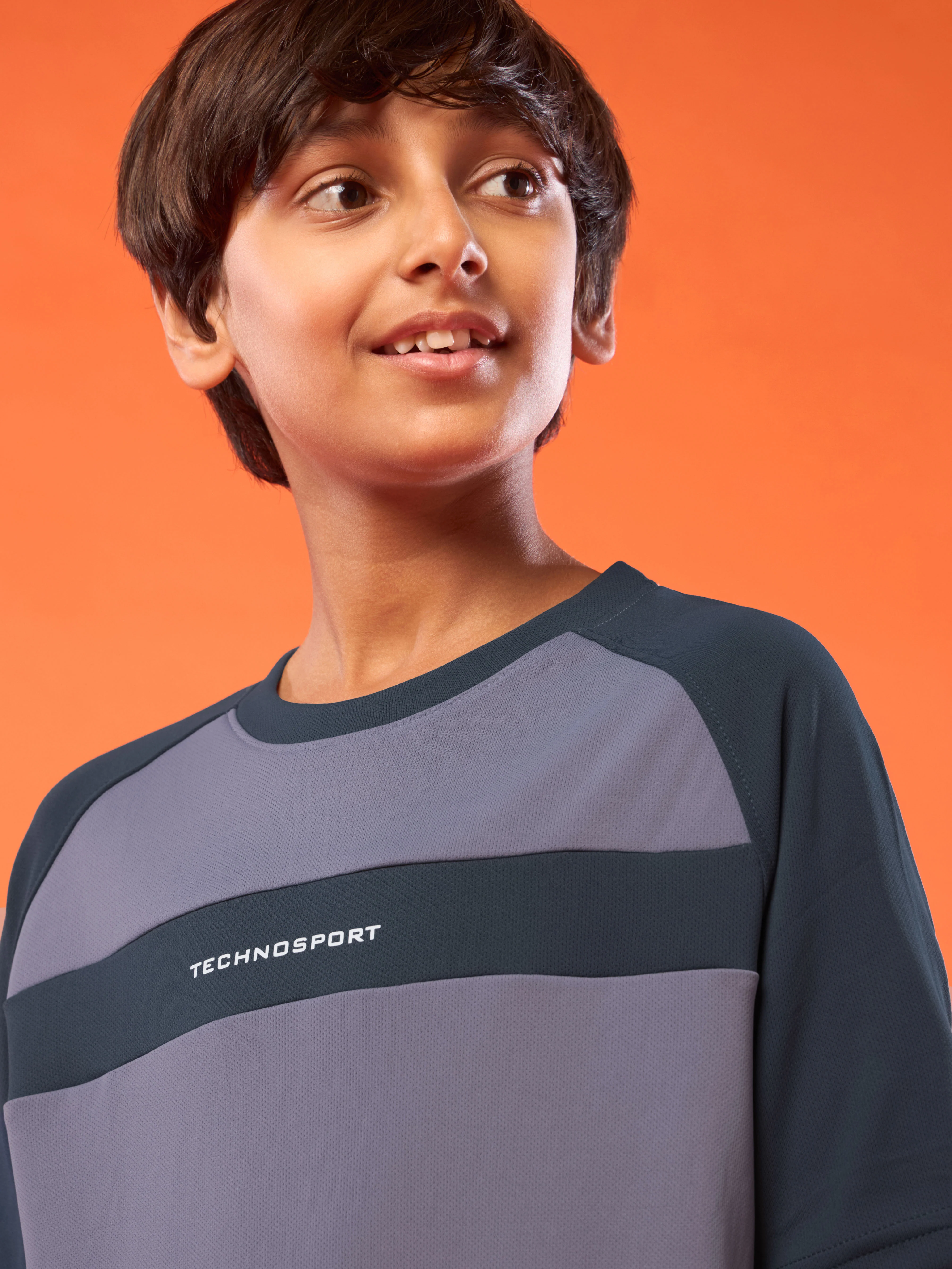 Boys Colorblock Slim Fit Round Neck T-shirt with DOUBLE COOL - Image 5