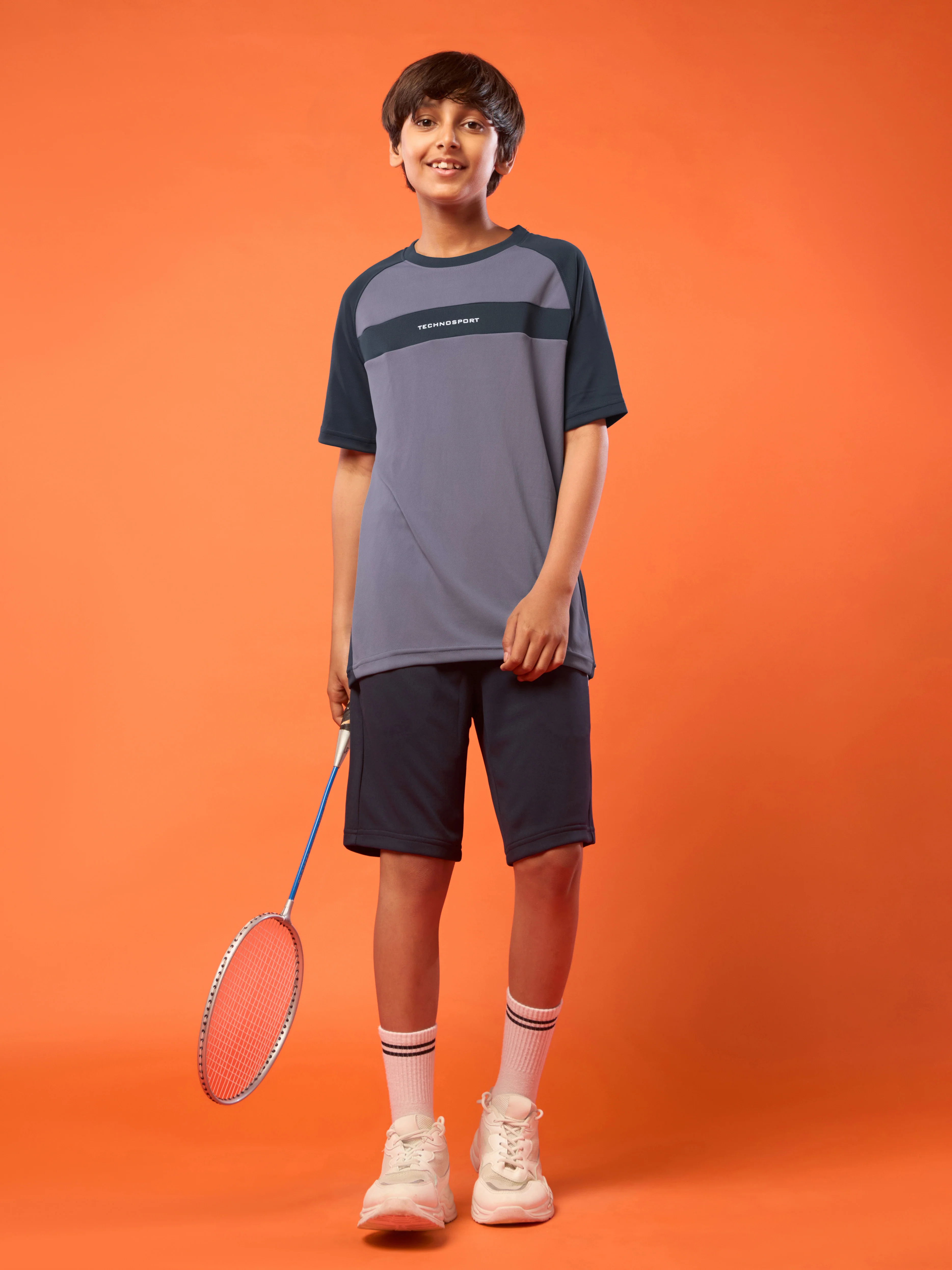 Boys Colorblock Slim Fit Round Neck T-shirt with DOUBLE COOL - Image 6