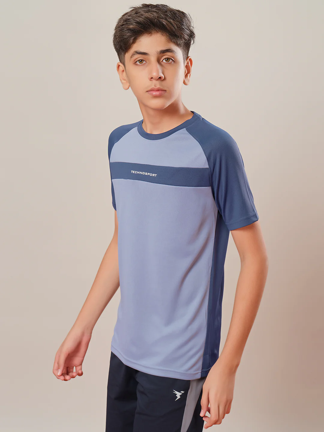 Boys Colorblock Slim Fit Round Neck T-shirt with DOUBLE COOL - Image 4