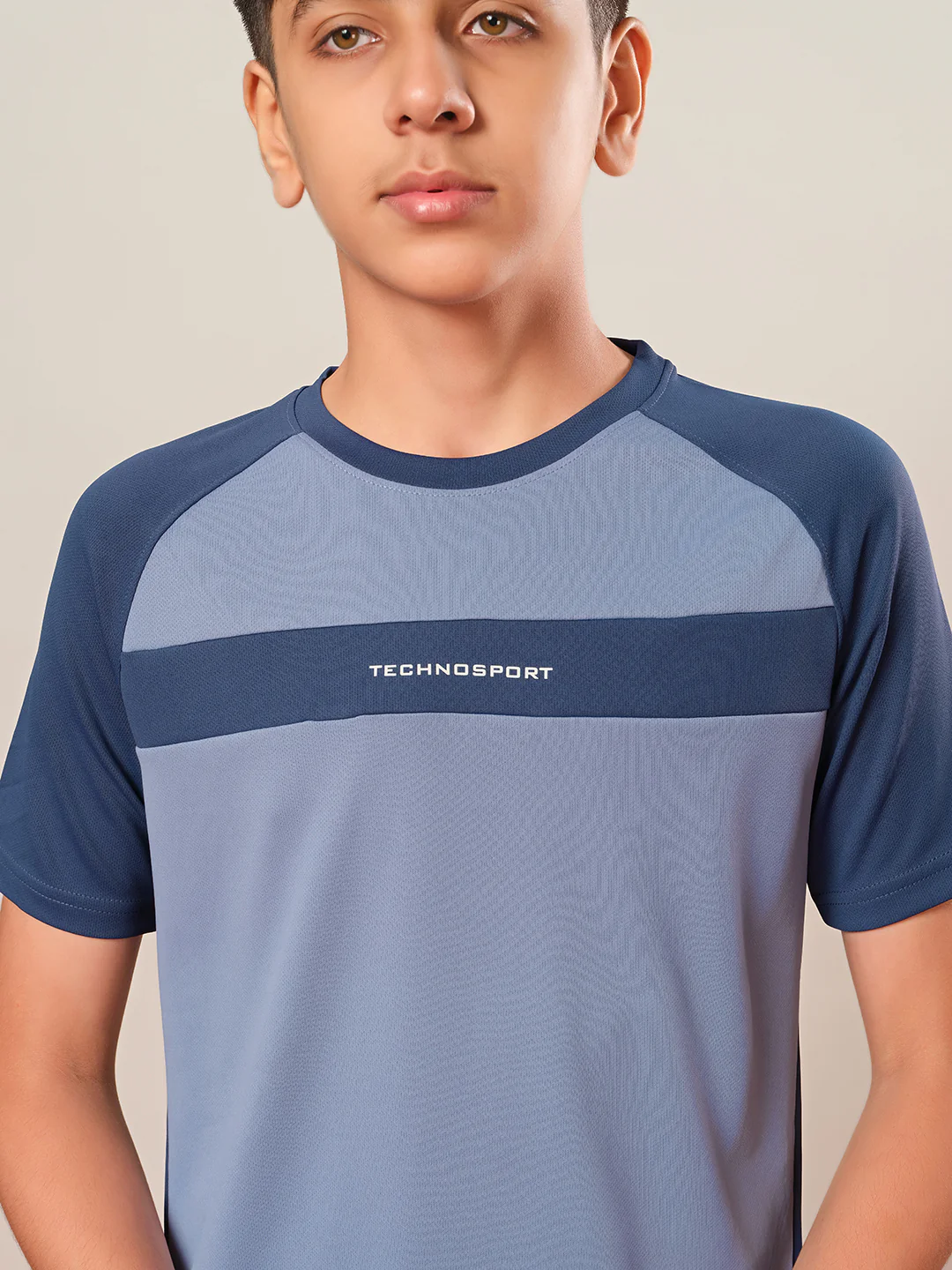 Boys Colorblock Slim Fit Round Neck T-shirt with DOUBLE COOL - Image 5