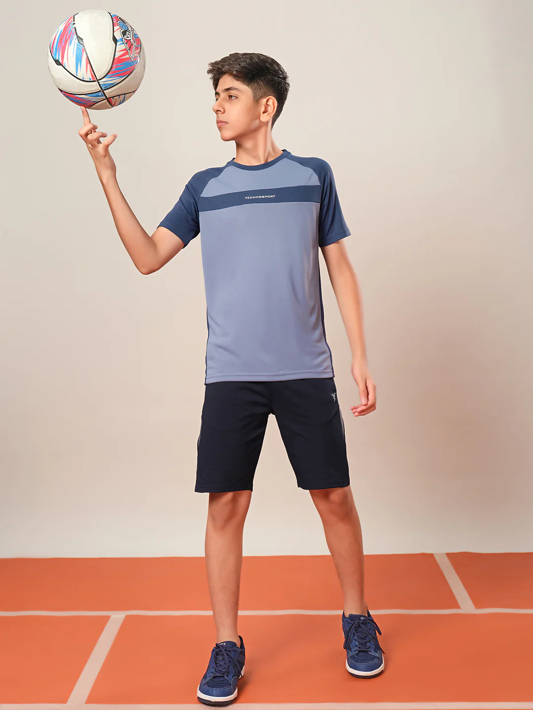 Boys Colorblock Slim Fit Round Neck T-shirt with DOUBLE COOL - Image 6