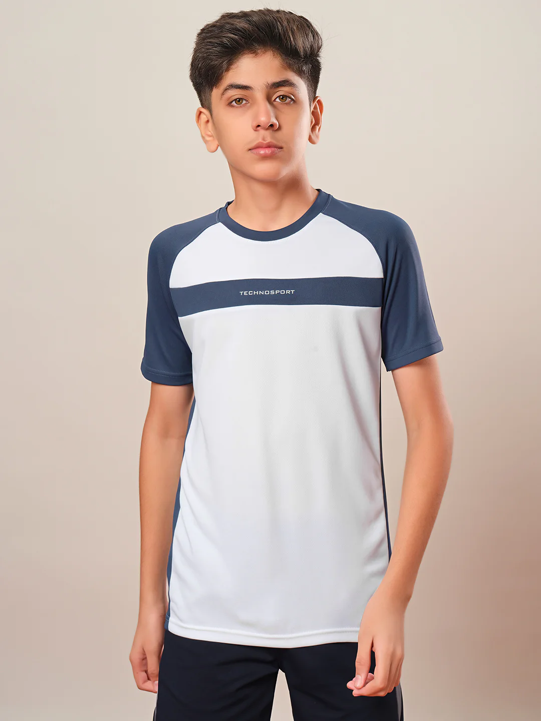 Boys Colorblock Slim Fit Round Neck T-shirt with DOUBLE COOL - Image 2