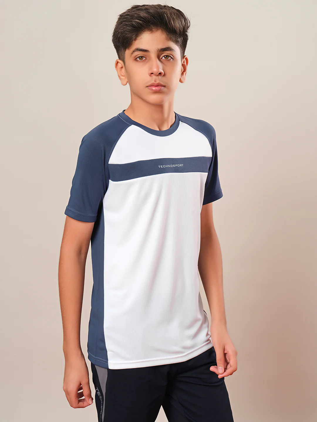 Boys Colorblock Slim Fit Round Neck T-shirt with DOUBLE COOL - Image 4