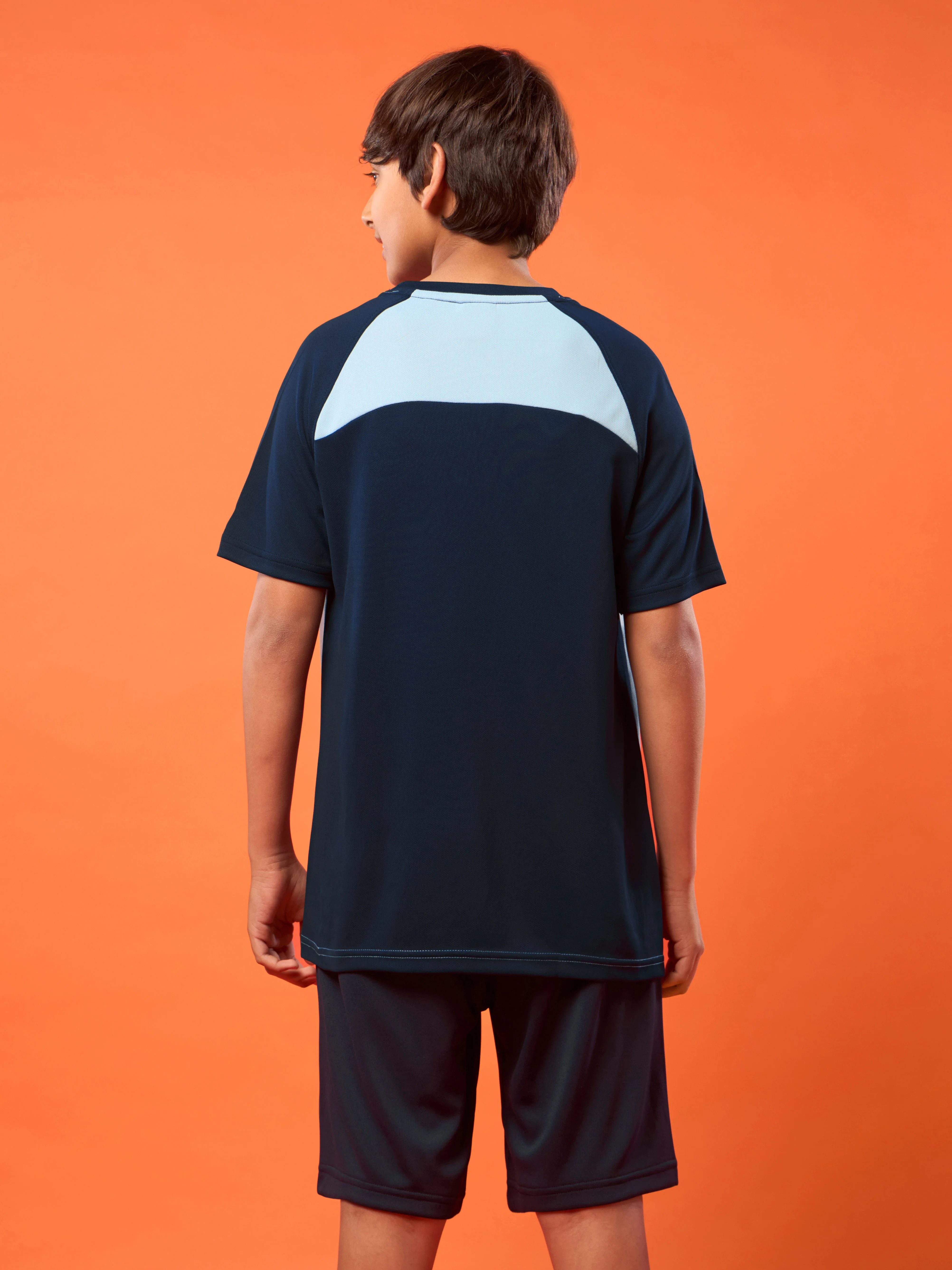 Boys Colorblock Slim Fit Round Neck T-shirt with DOUBLE COOL - Image 2