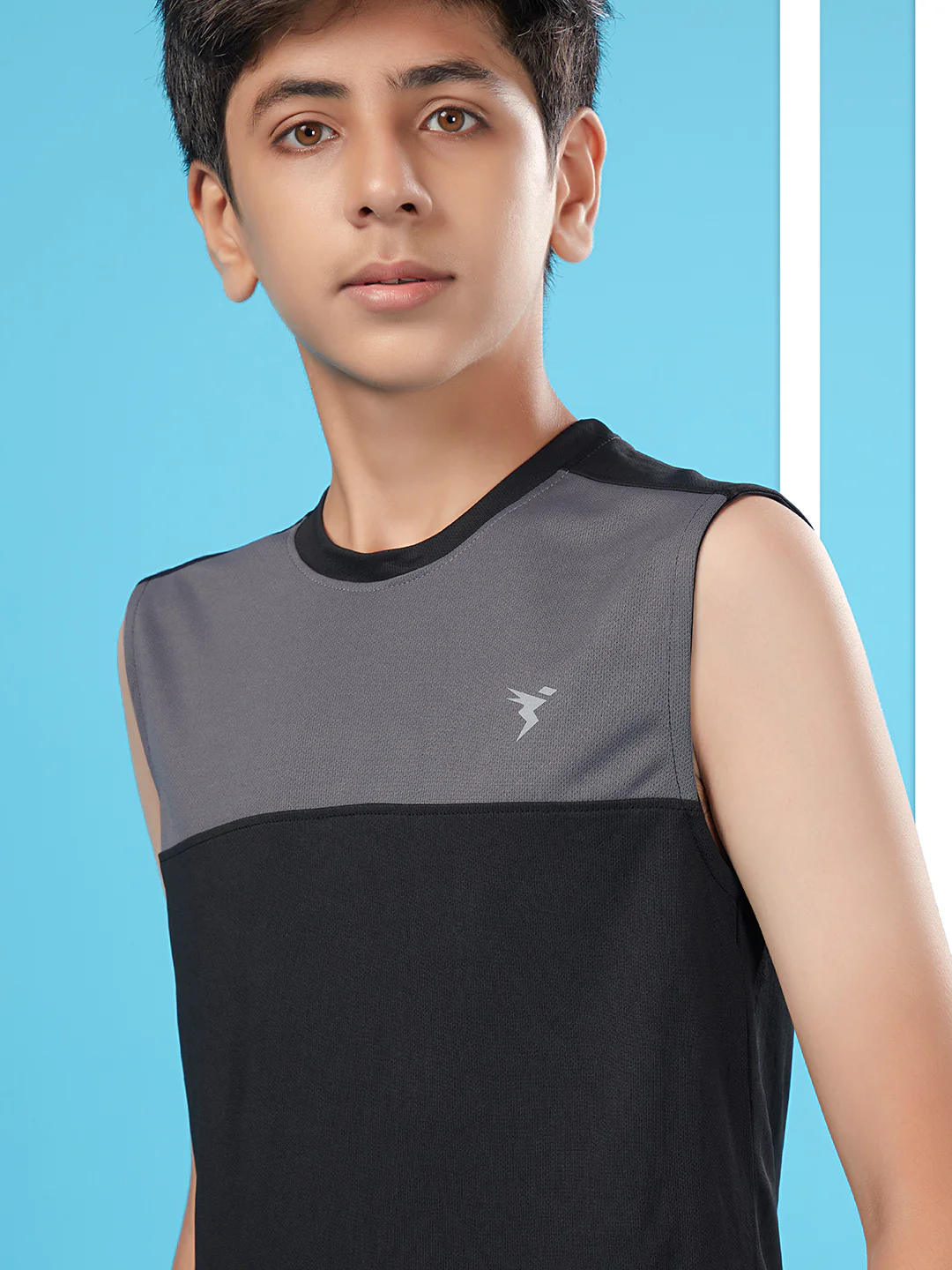 Boys Colorblock Slim Fit Round Neck T-shirt with TECHNO COOL+ - Image 5