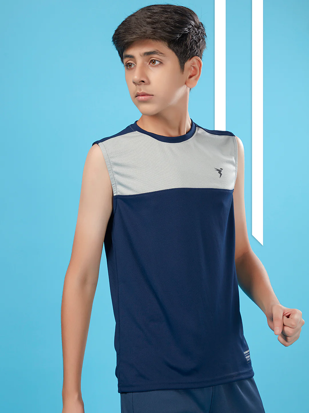 Boys Colorblock Slim Fit Round Neck T-shirt with TECHNO COOL+ - Image 4