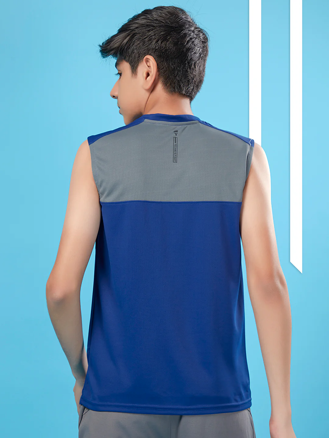Boys Colorblock Slim Fit Round Neck T-shirt with TECHNO COOL+ - Image 2