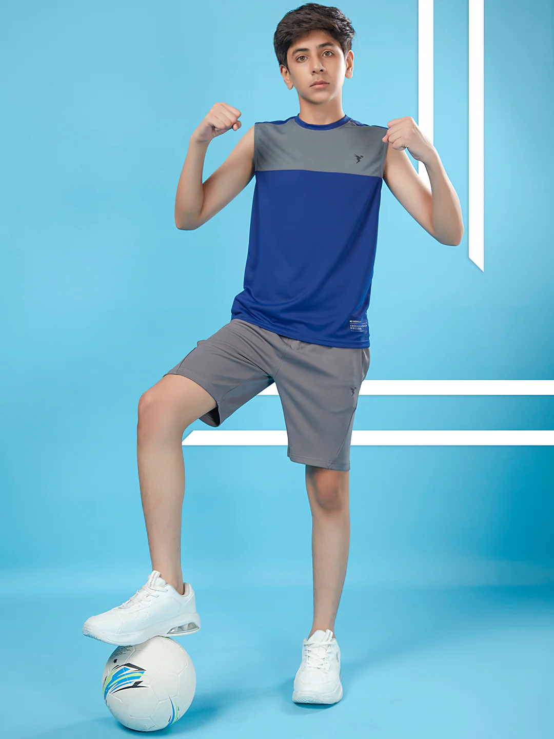 Boys Colorblock Slim Fit Round Neck T-shirt with TECHNO COOL+ - Image 4