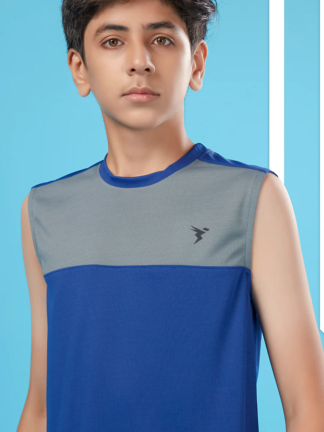 Boys Colorblock Slim Fit Round Neck T-shirt with TECHNO COOL+ - Image 5
