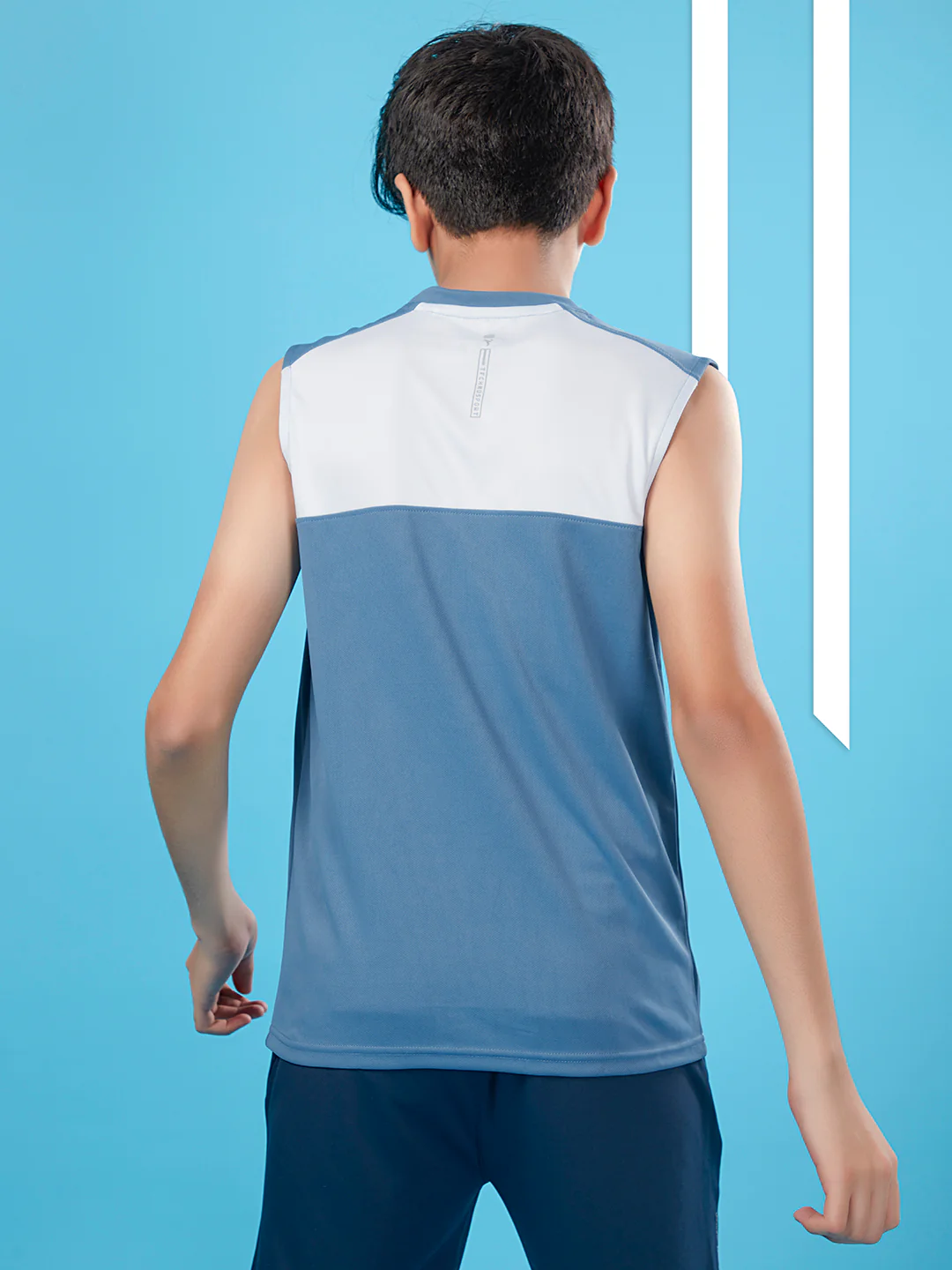 Boys Colorblock Slim Fit Round Neck T-shirt with TECHNO COOL+ - Image 3