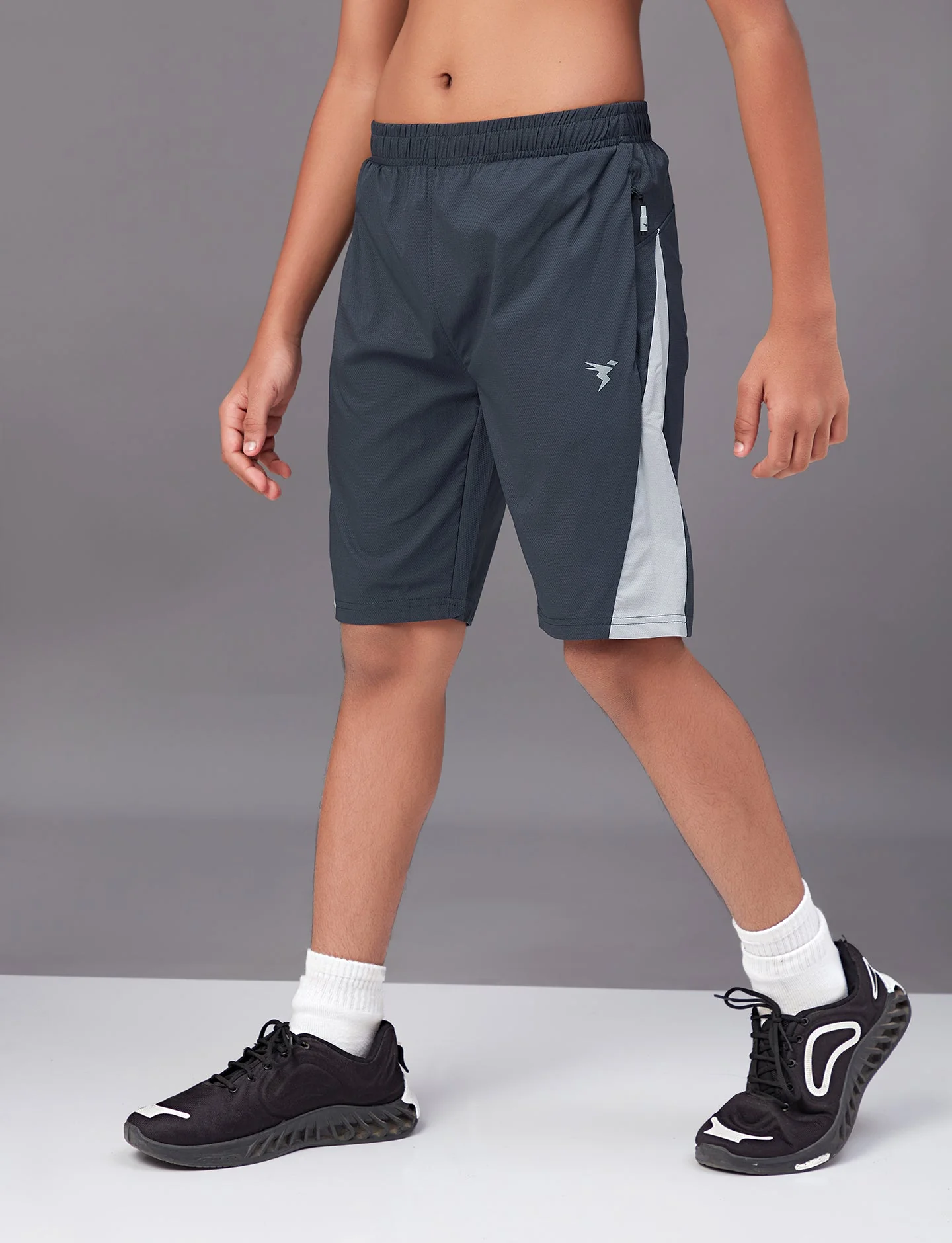 Boys Colorblock Slim Fit Sports Shorts with TECHNO GUARD - Image 3