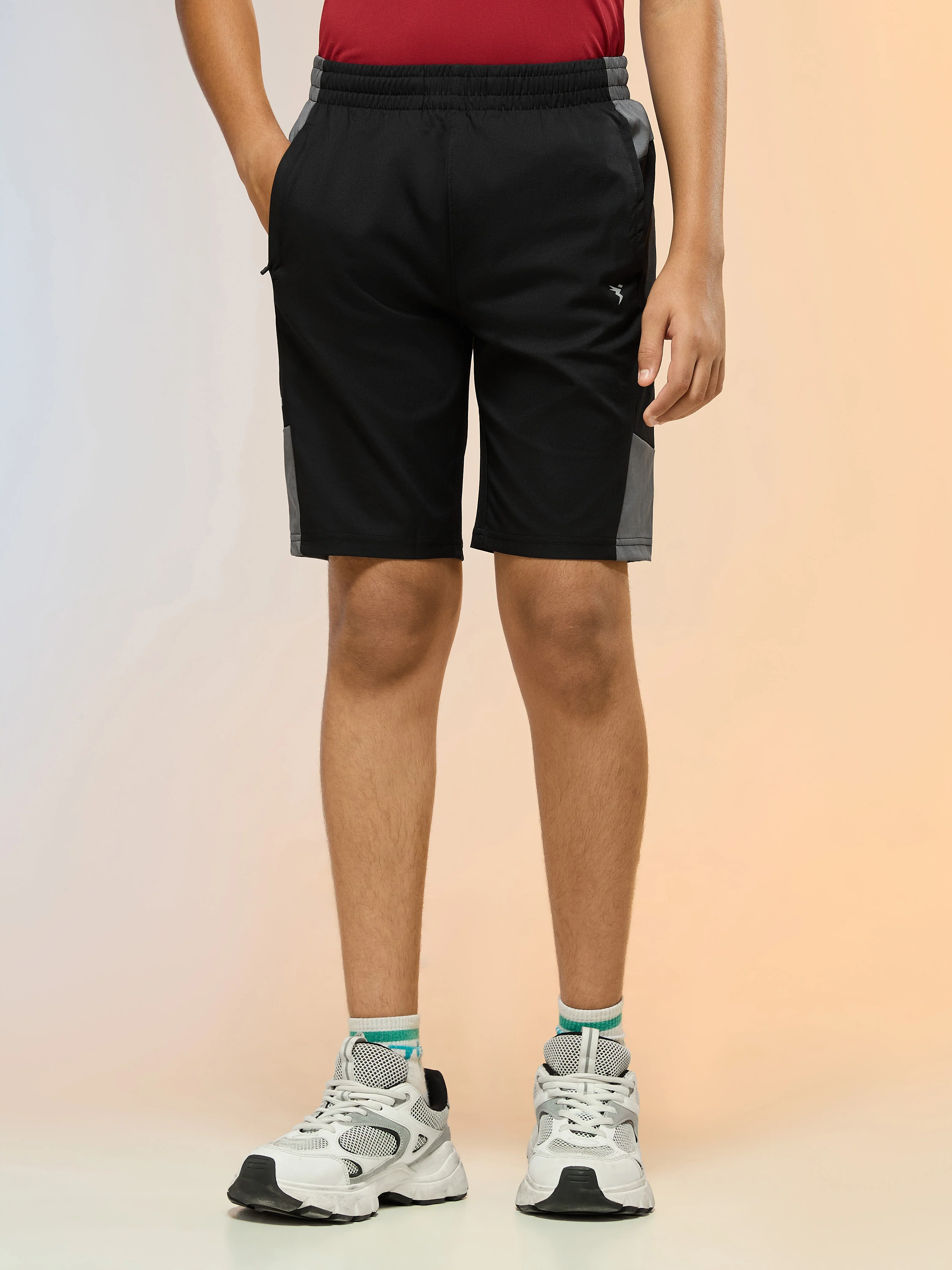 Boys Colorblock Slim Fit Sports Shorts with TS FLEXI - Image 2