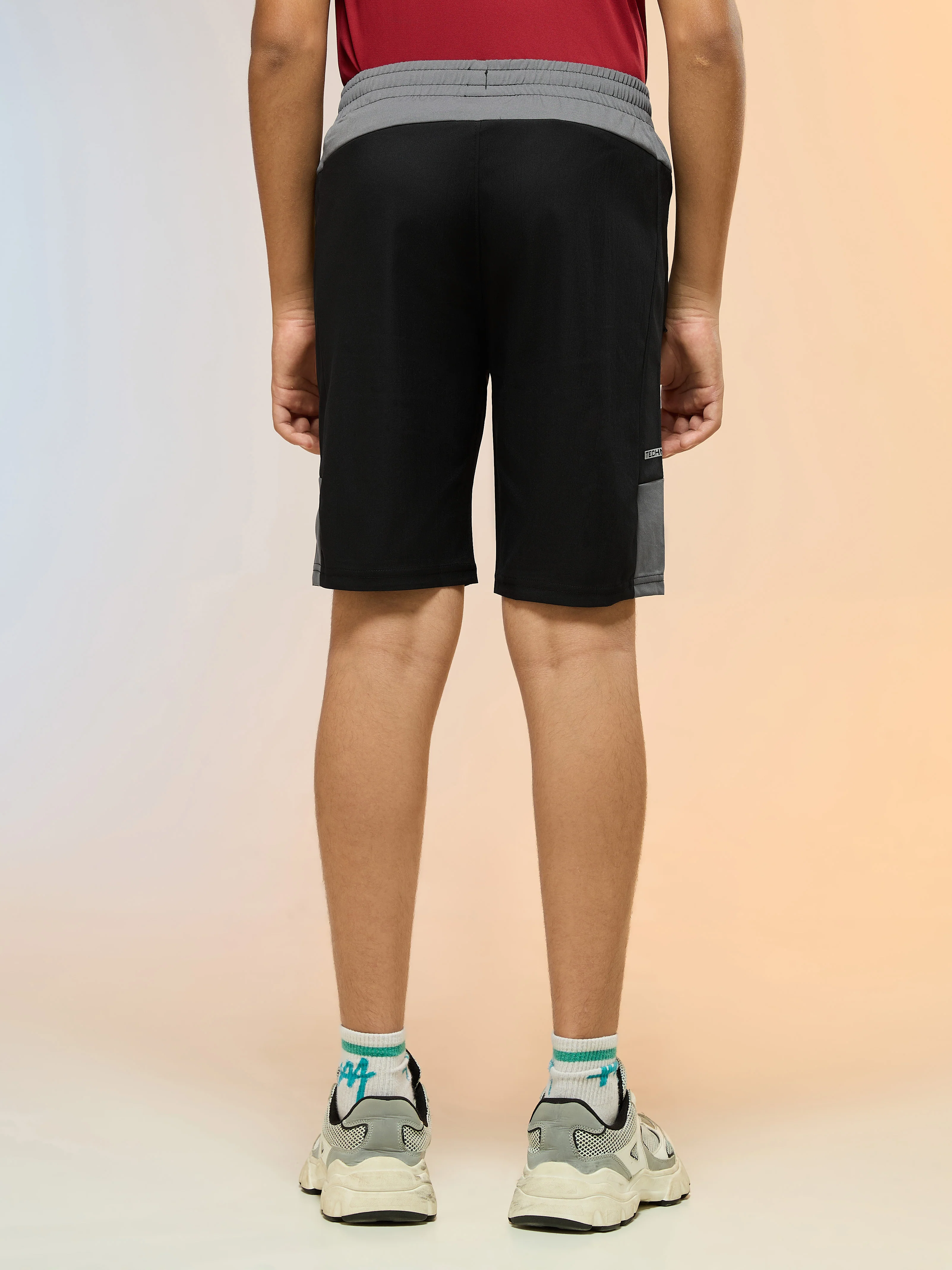 Boys Colorblock Slim Fit Sports Shorts with TS FLEXI - Image 3
