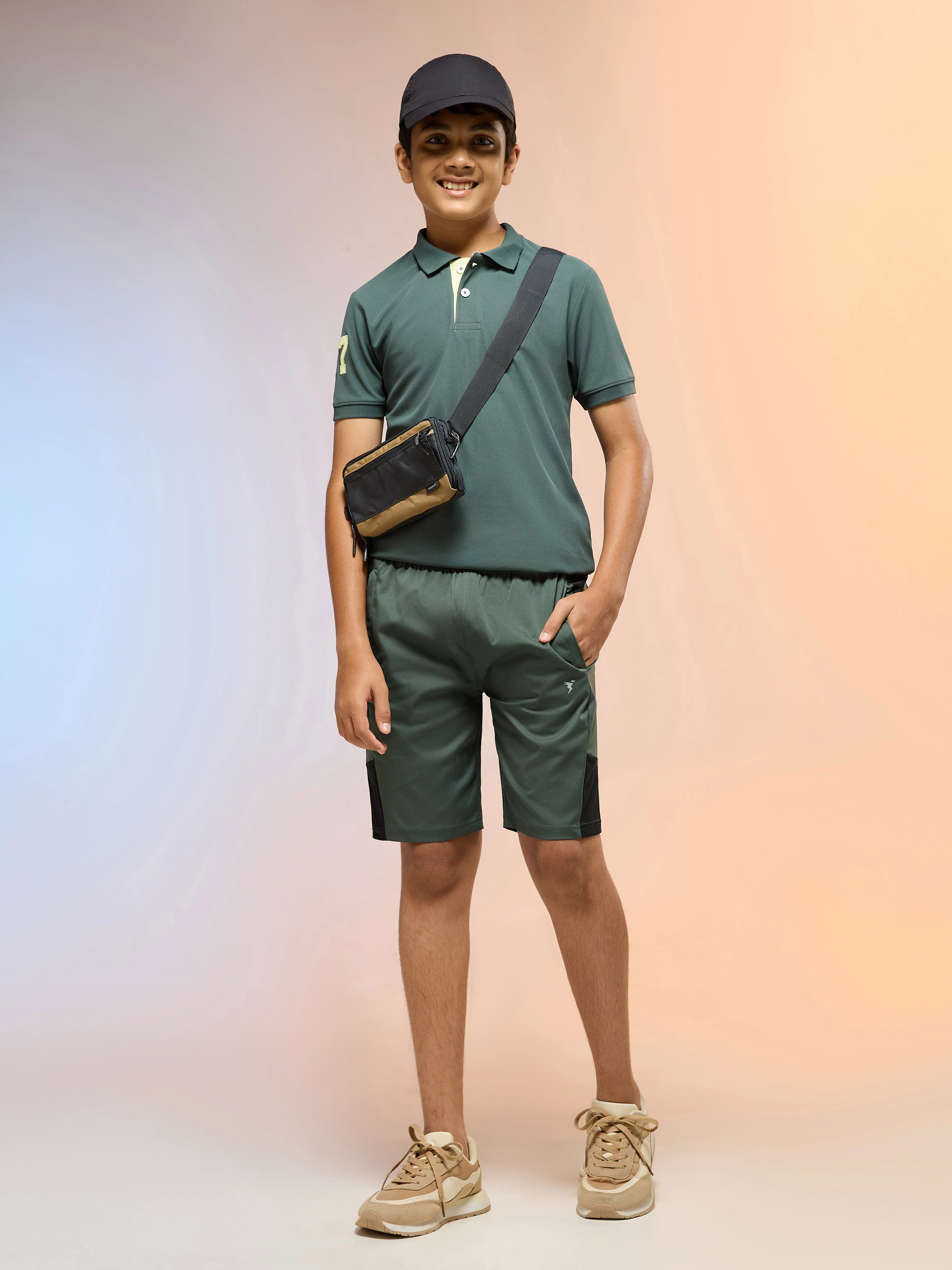 Boys Colorblock Slim Fit Sports Shorts with TS FLEXI - Image 5