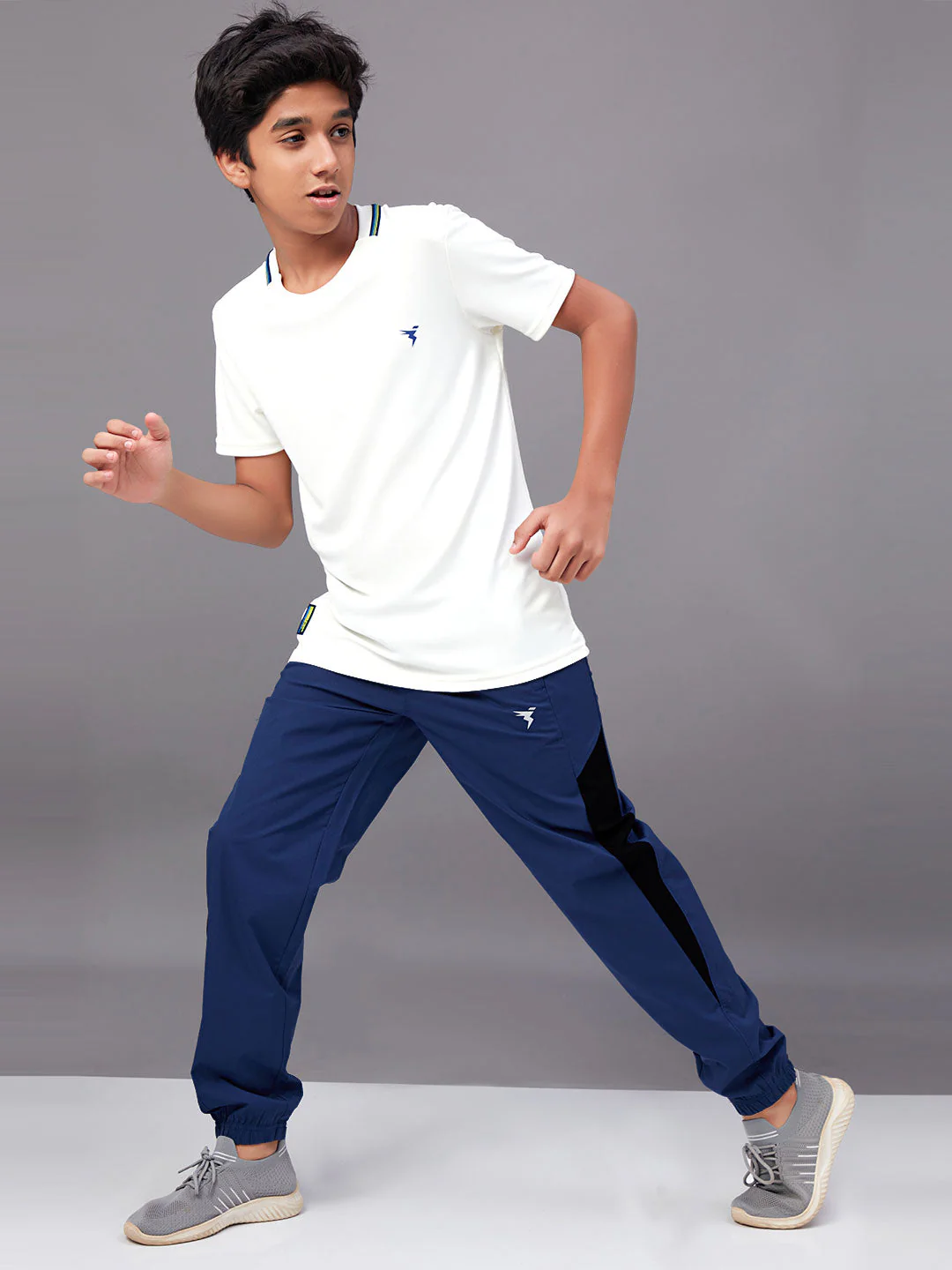 Boys Colorblock Slim Fit Sports Trackpants with TS LYTRA - Image 2