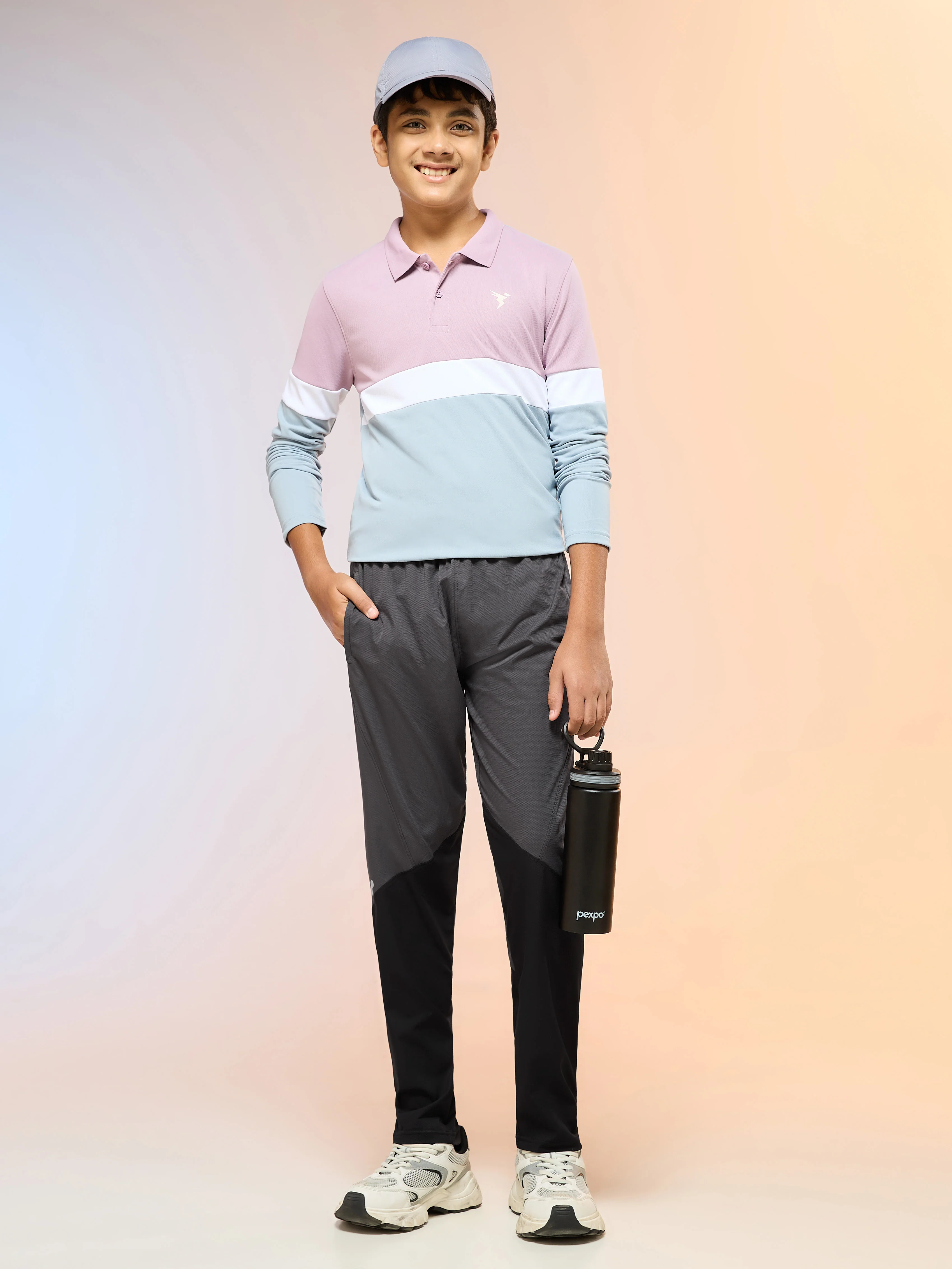 Boys Colorblock Slim Fit Sports Trackpants with TS LYTRA - Image 5