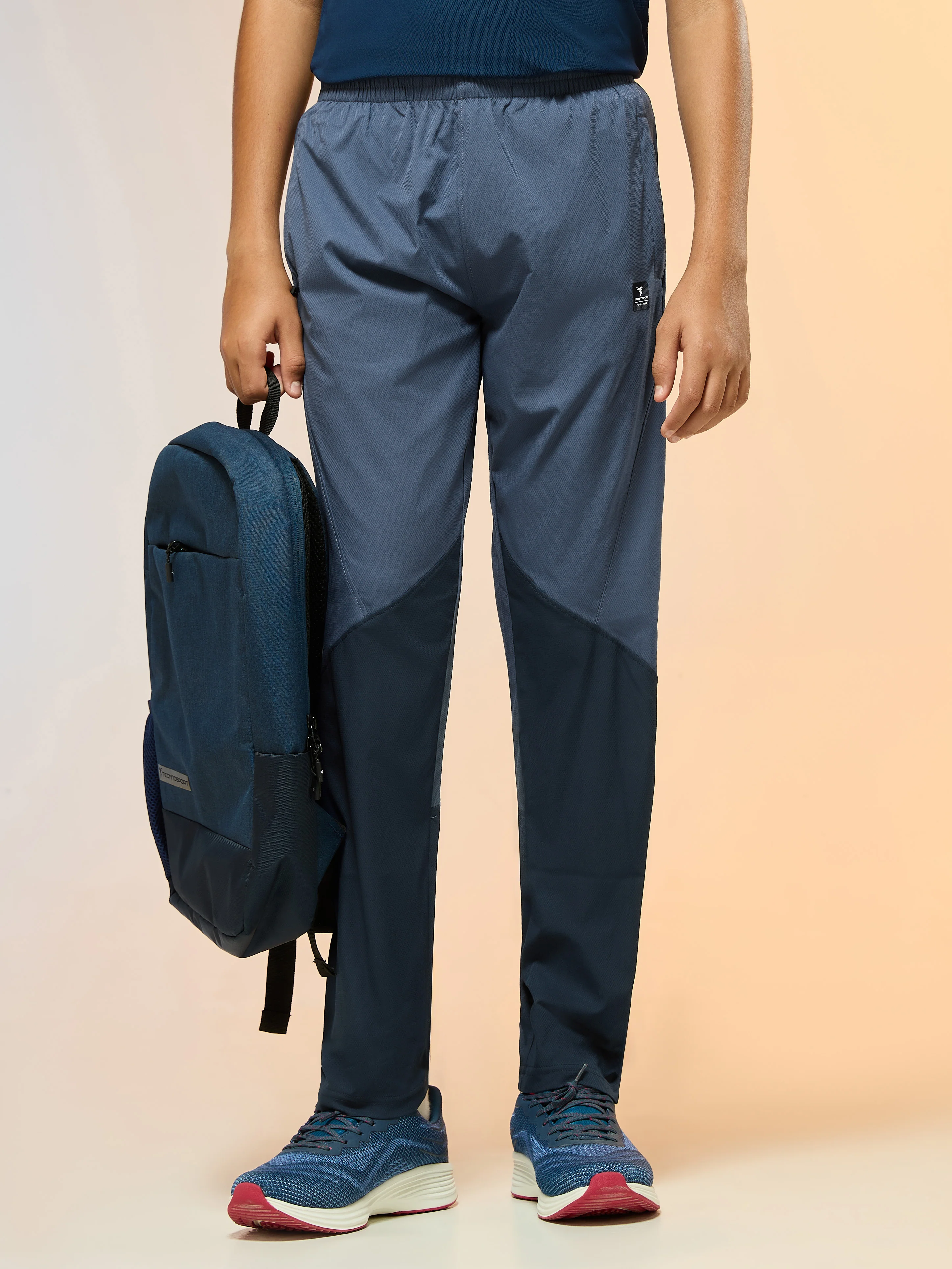 Boys Colorblock Slim Fit Sports Trackpants with TS LYTRA