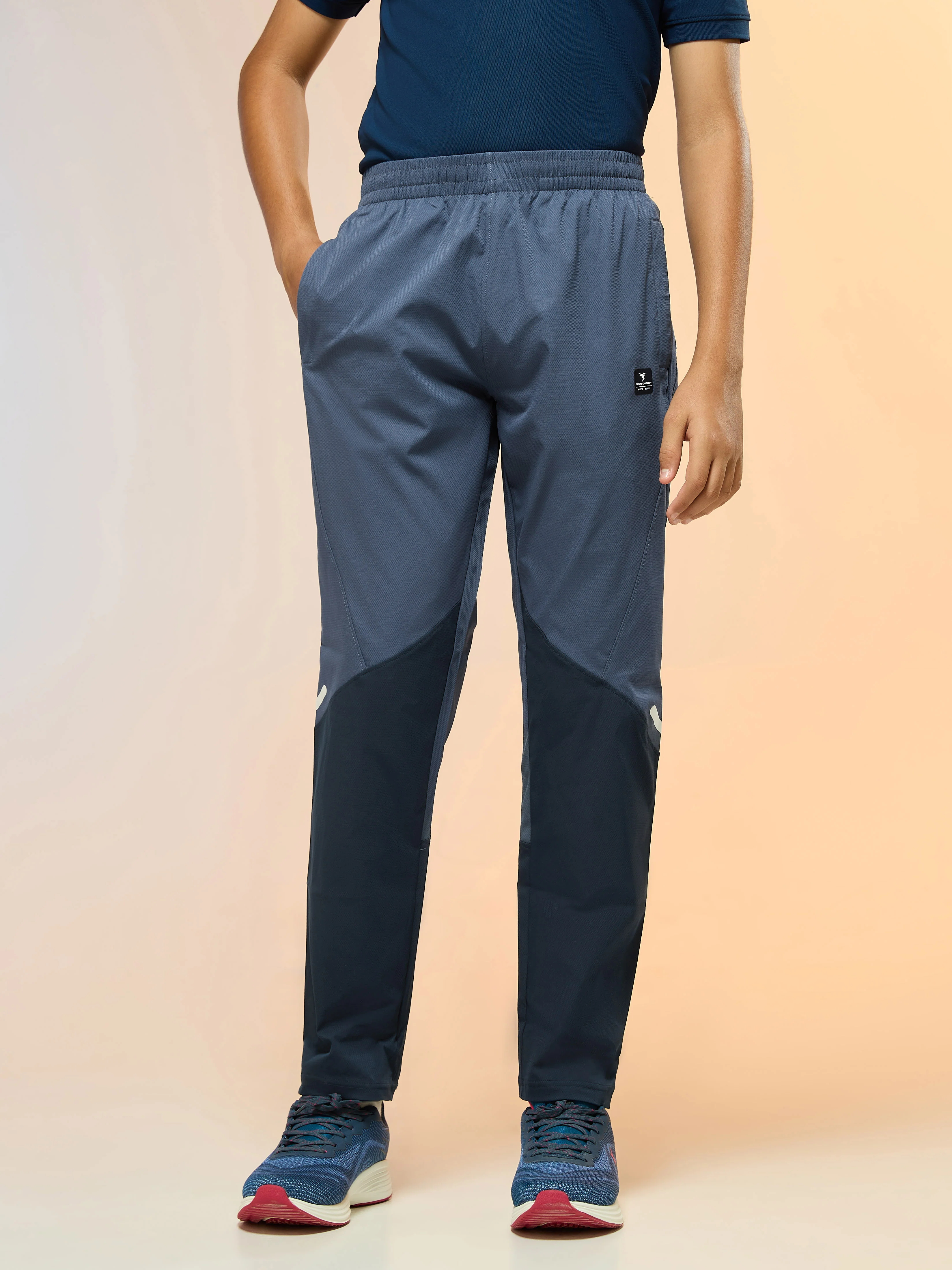 Boys Colorblock Slim Fit Sports Trackpants with TS LYTRA - Image 2