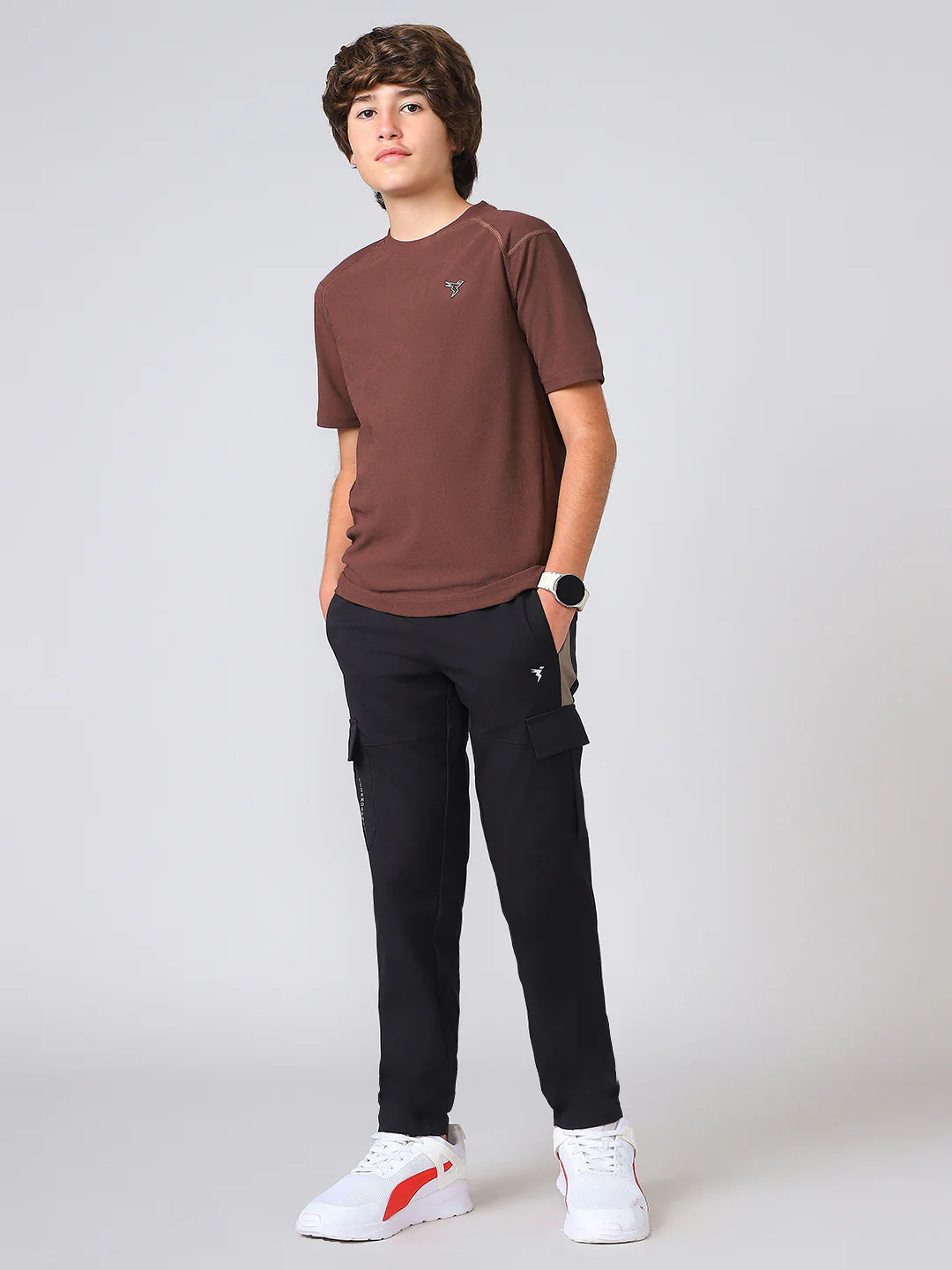 Boys Colorblock Straight Fit Sports Cargo Trackpants with TS FLEXI - Image 5