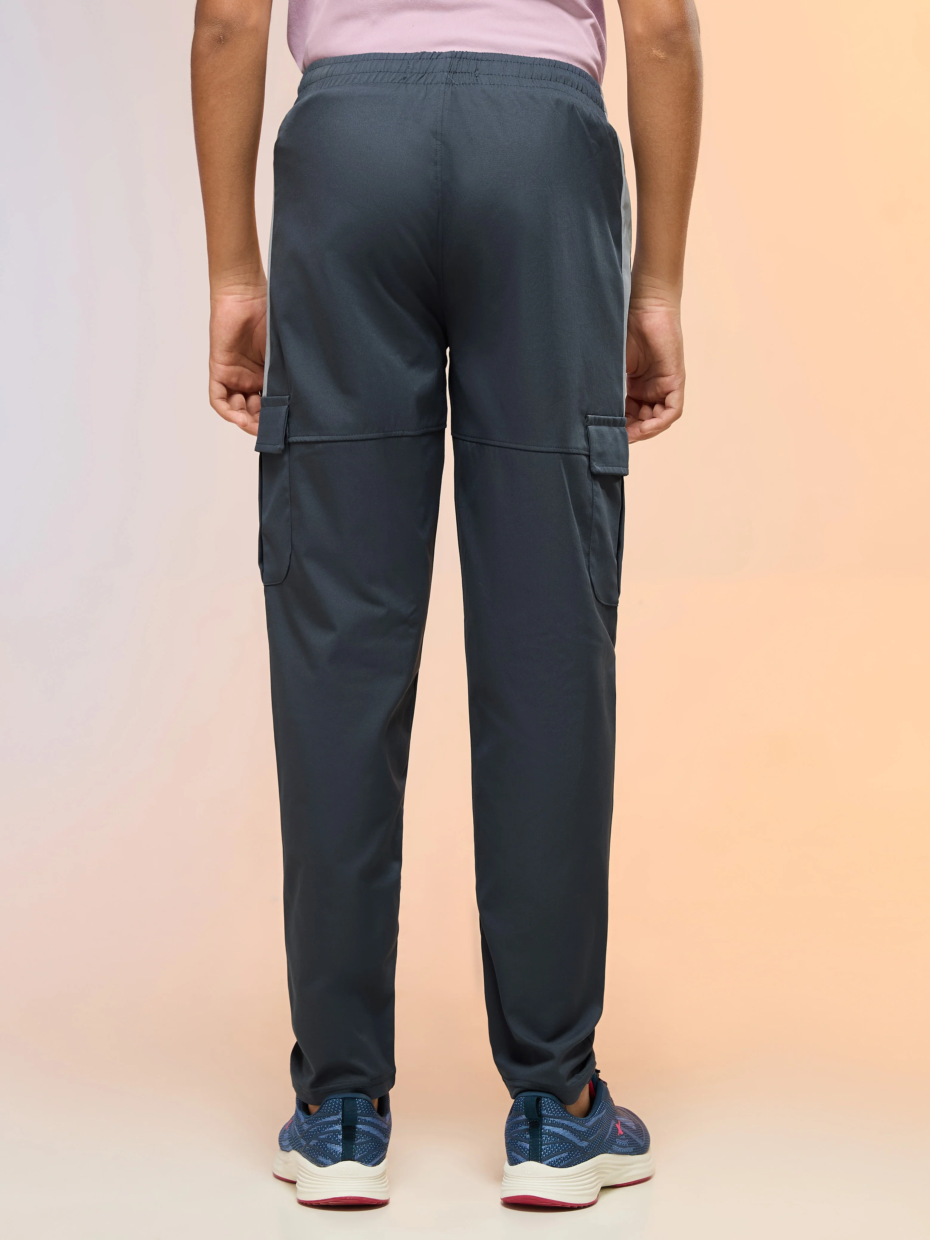 Boys Colorblock Straight Fit Sports Cargo Trackpants with TS FLEXI - Image 3