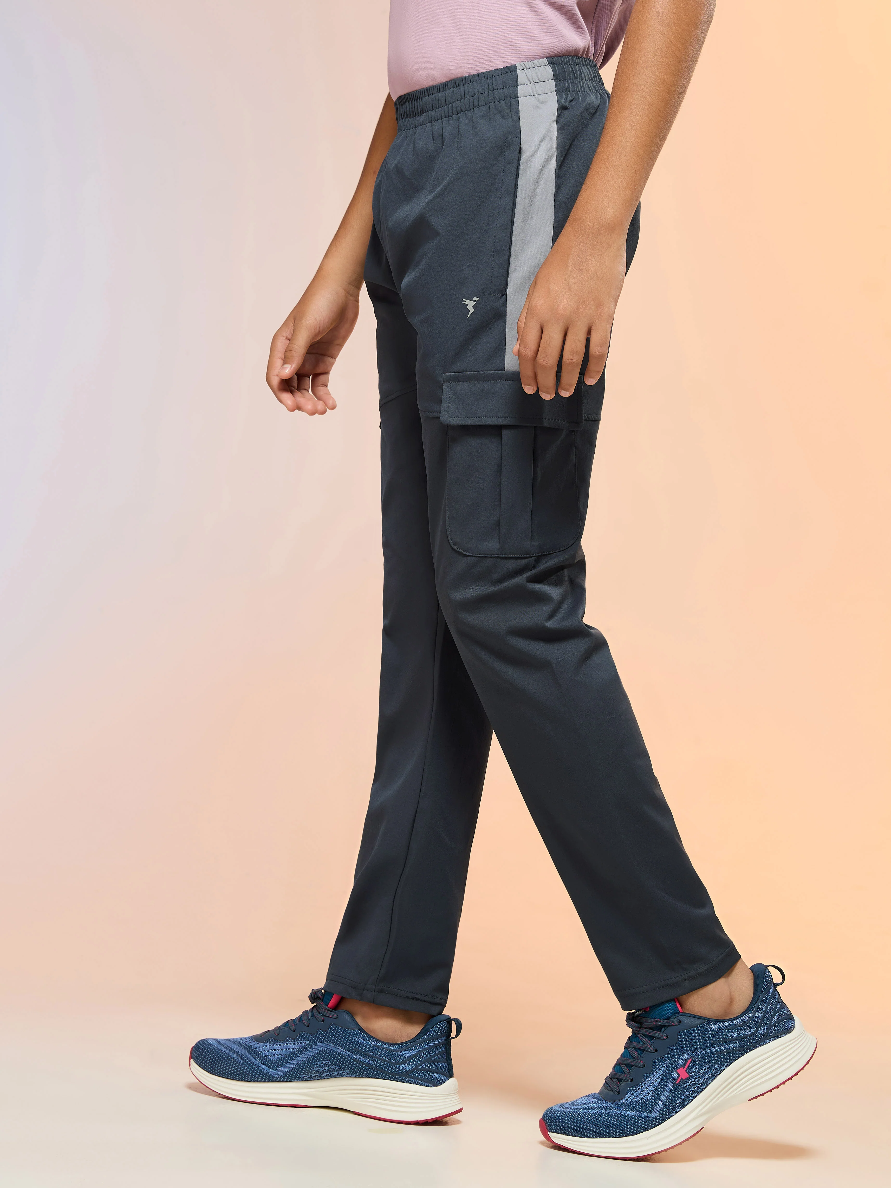 Boys Colorblock Straight Fit Sports Cargo Trackpants with TS FLEXI - Image 4
