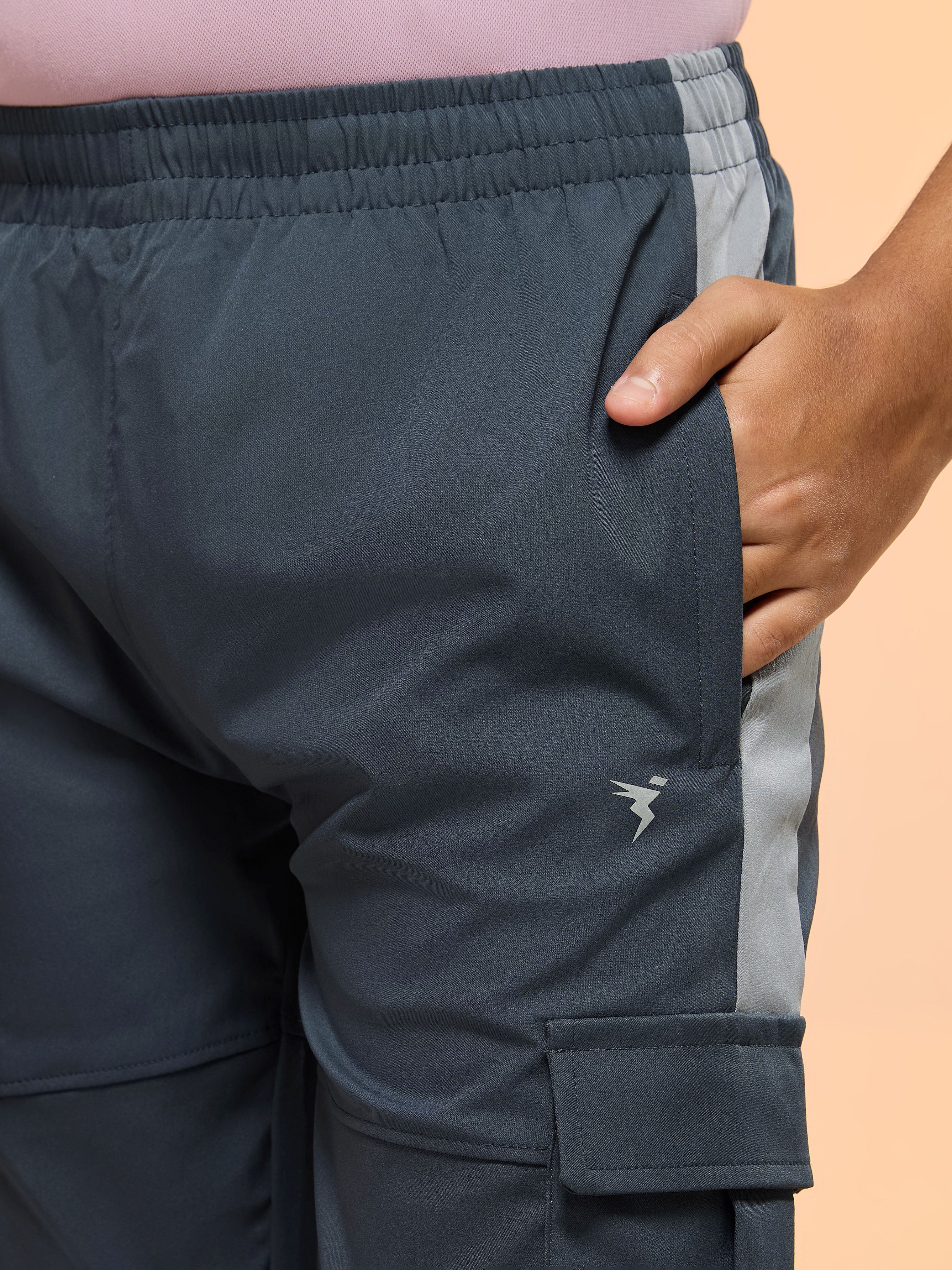 Boys Colorblock Straight Fit Sports Cargo Trackpants with TS FLEXI - Image 6
