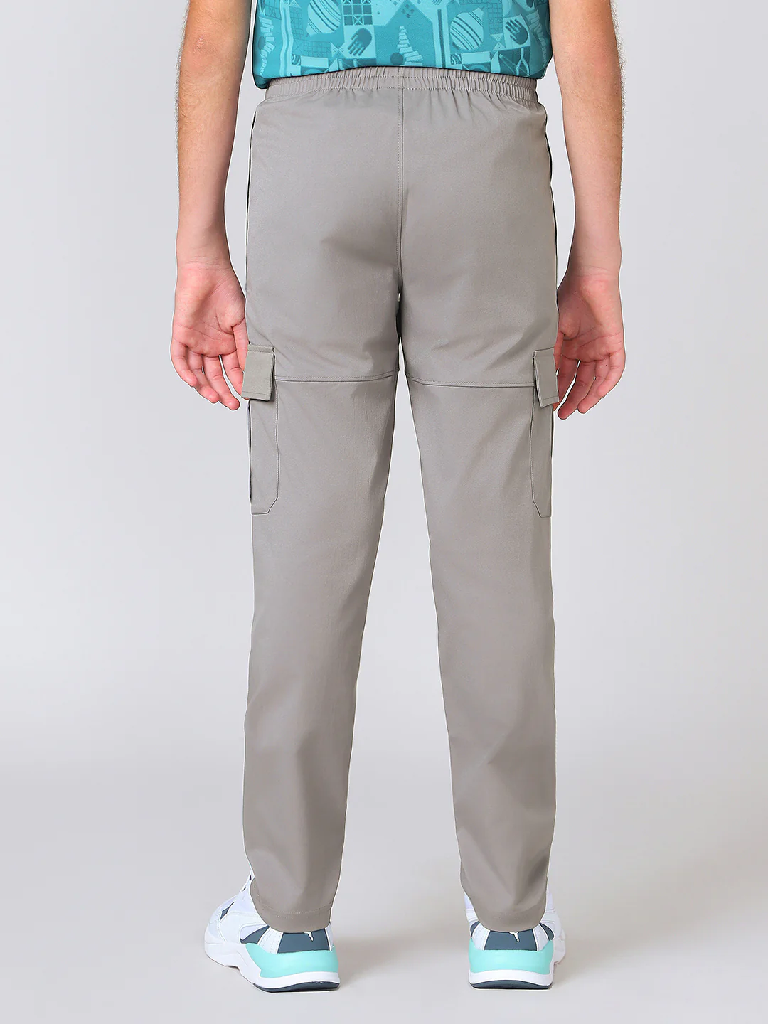 Boys Colorblock Straight Fit Sports Cargo Trackpants with TS FLEXI - Image 3