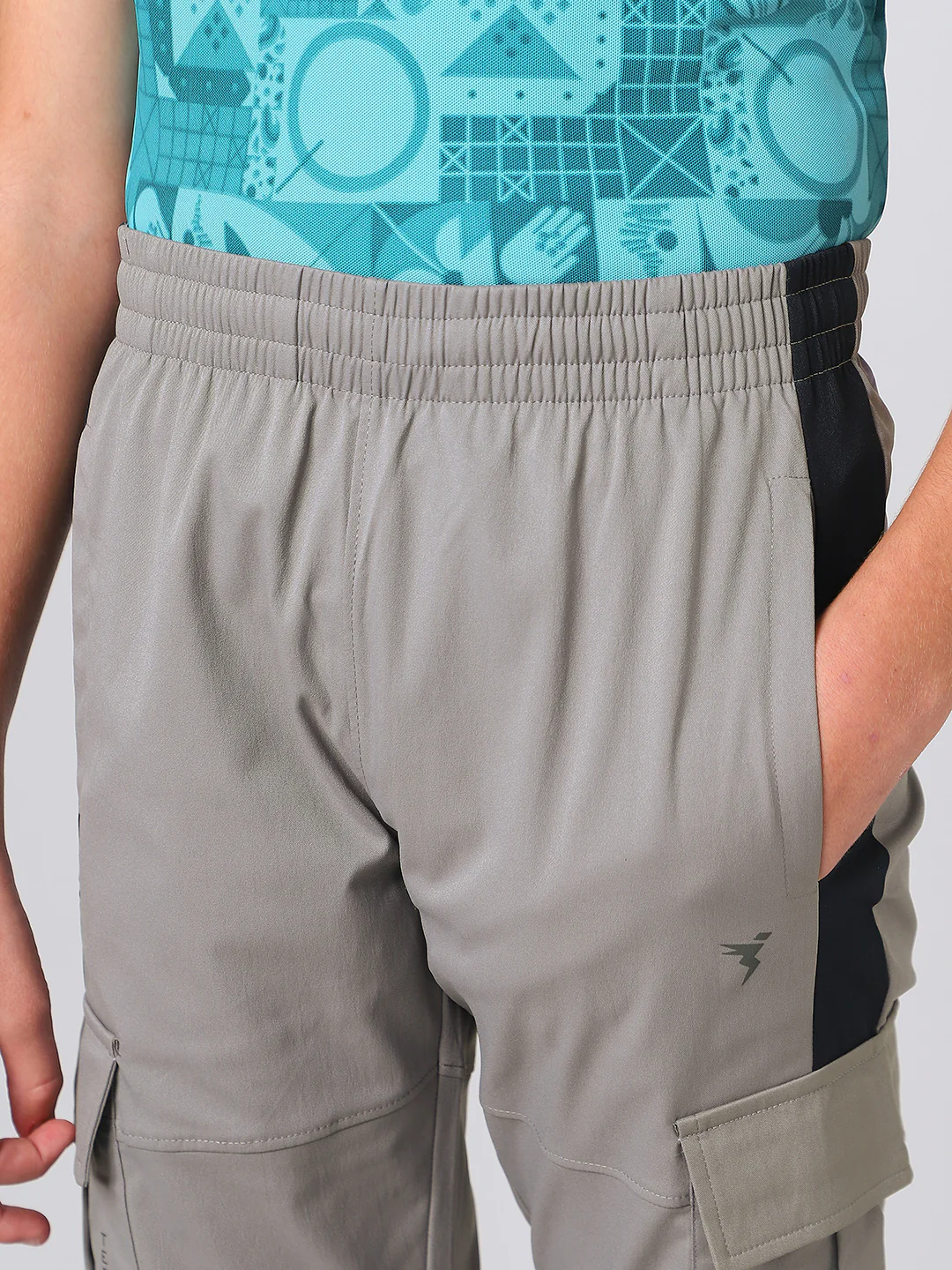Boys Colorblock Straight Fit Sports Cargo Trackpants with TS FLEXI - Image 6