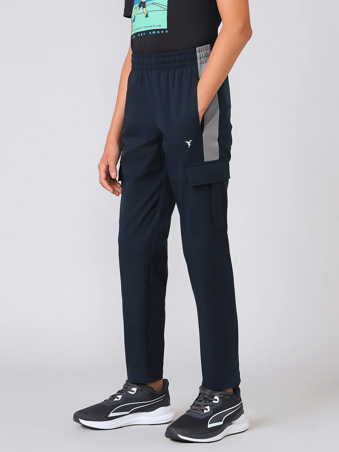 Boys Colorblock Straight Fit Sports Cargo Trackpants with TS FLEXI - Image 4