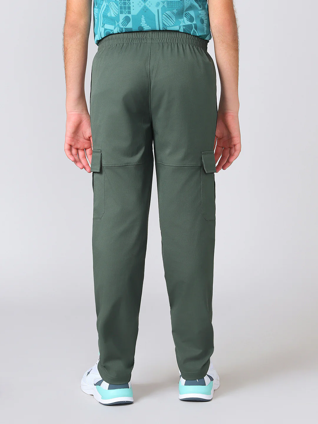 Boys Colorblock Straight Fit Sports Cargo Trackpants with TS FLEXI - Image 3