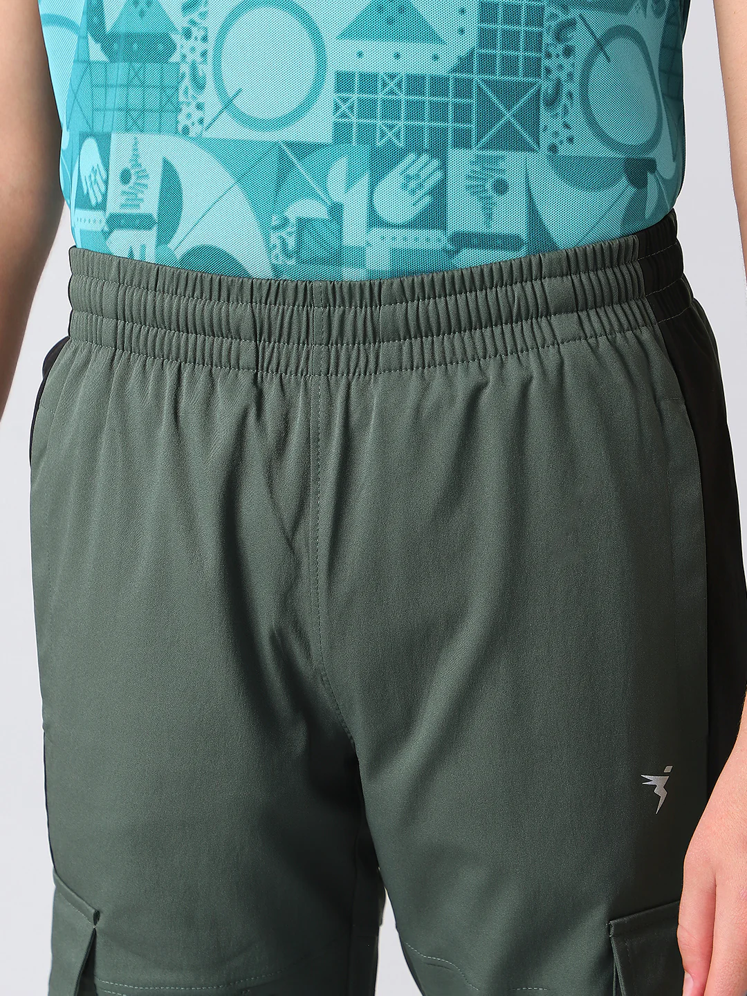 Boys Colorblock Straight Fit Sports Cargo Trackpants with TS FLEXI - Image 6