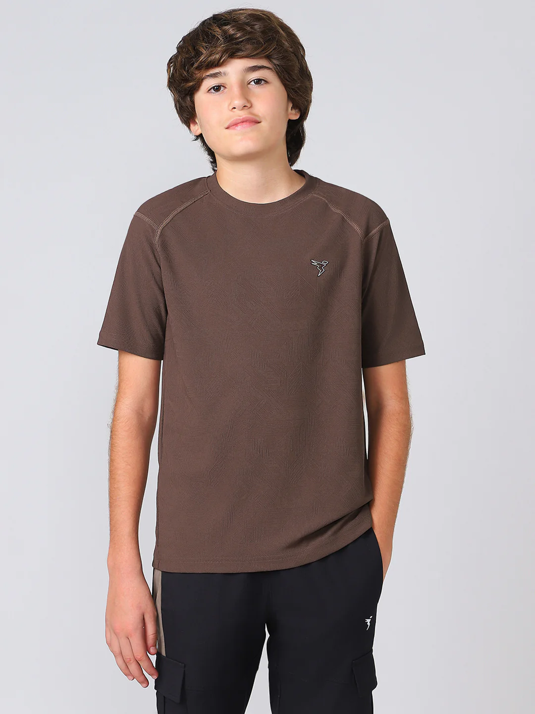 Boys Solid Slim Fit Crew Neck Sports T-shirt with MATPIQ - Image 2