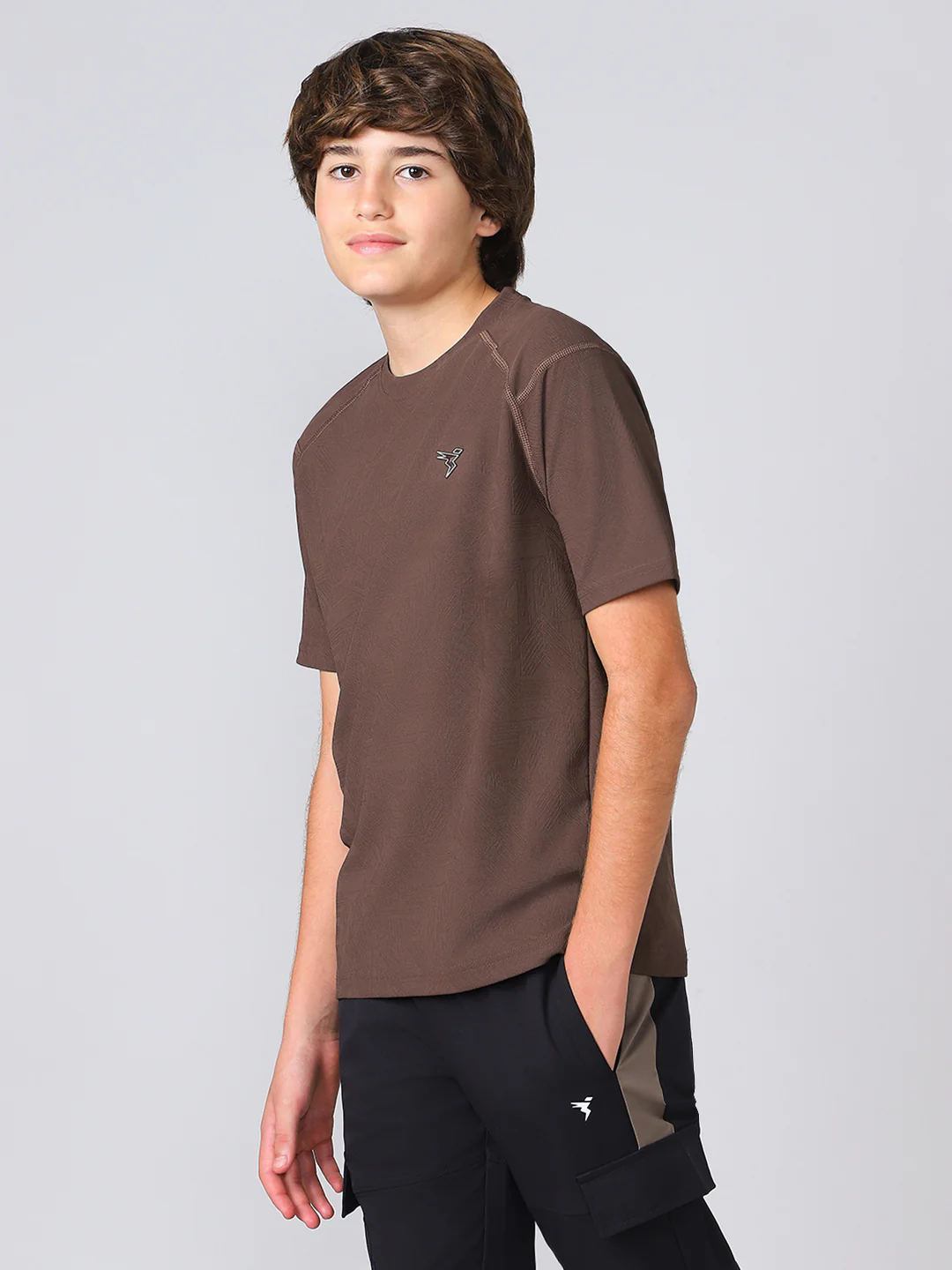 Boys Solid Slim Fit Crew Neck Sports T-shirt with MATPIQ - Image 4