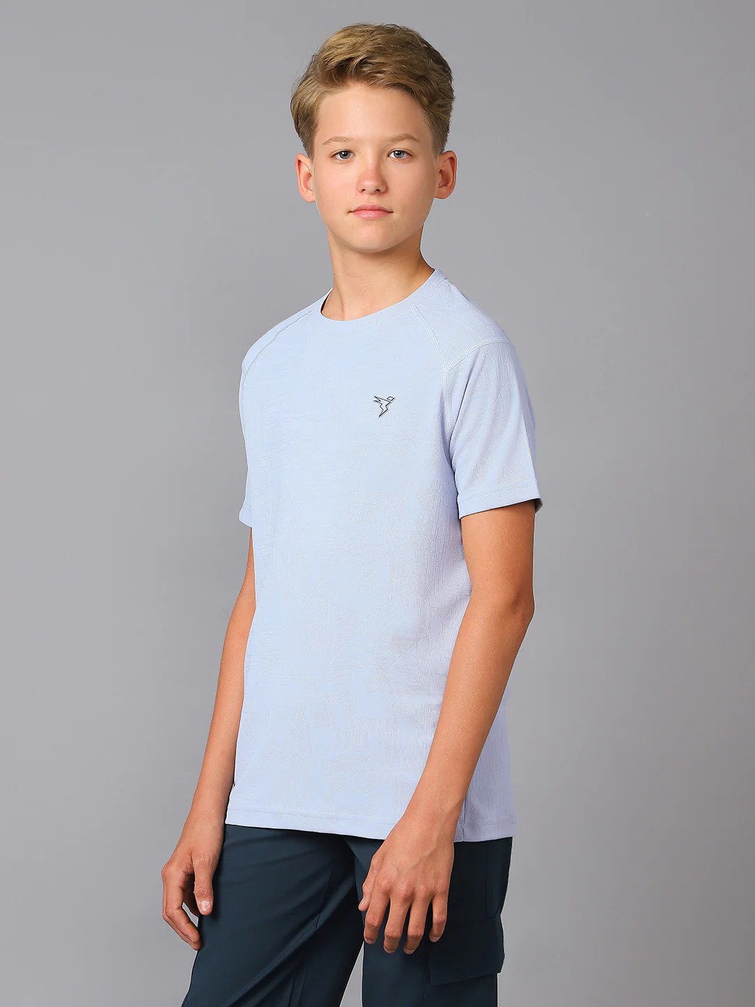 Boys Solid Slim Fit Crew Neck Sports T-shirt with MATPIQ - Image 3