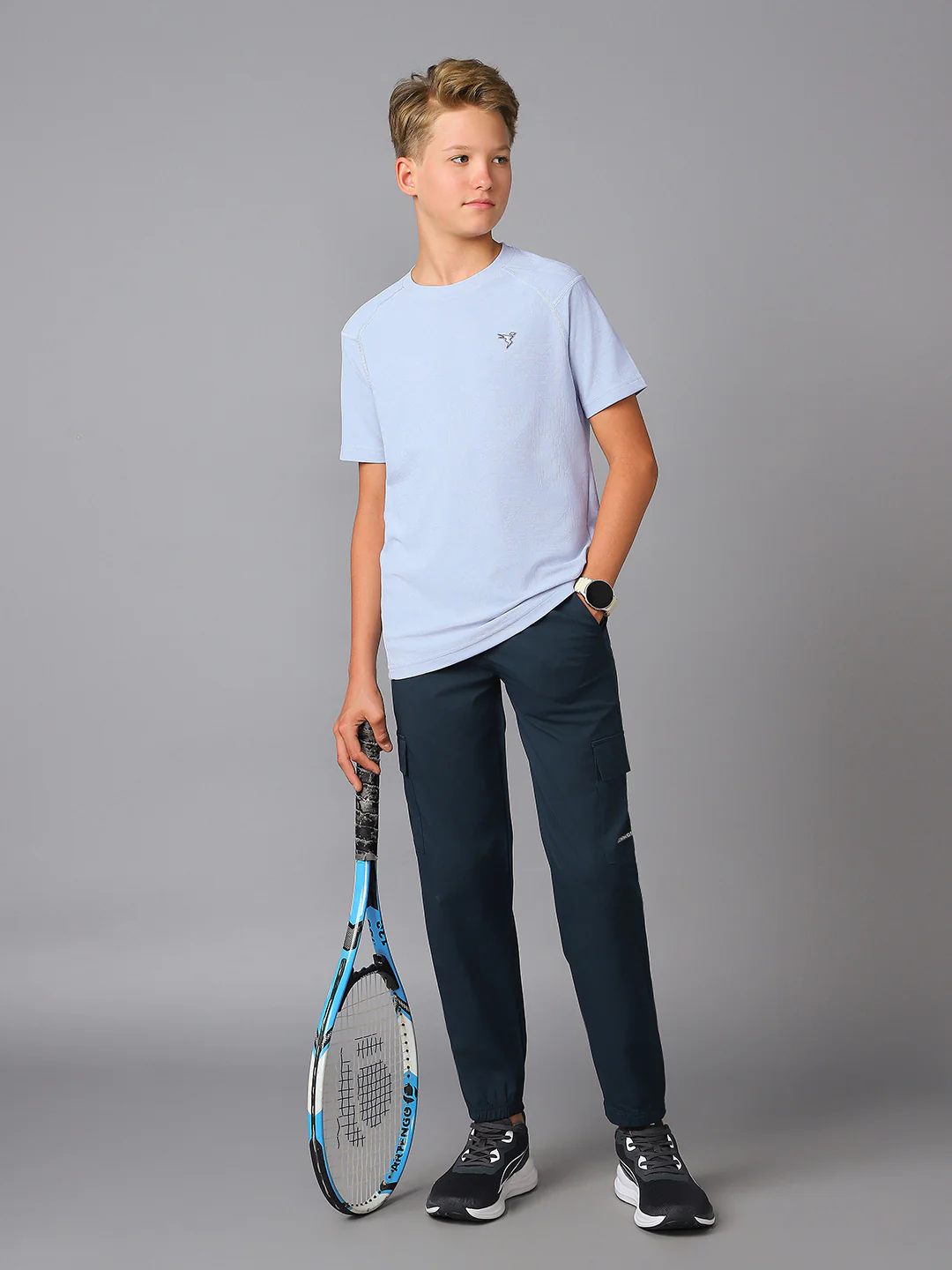 Boys Solid Slim Fit Crew Neck Sports T-shirt with MATPIQ - Image 7