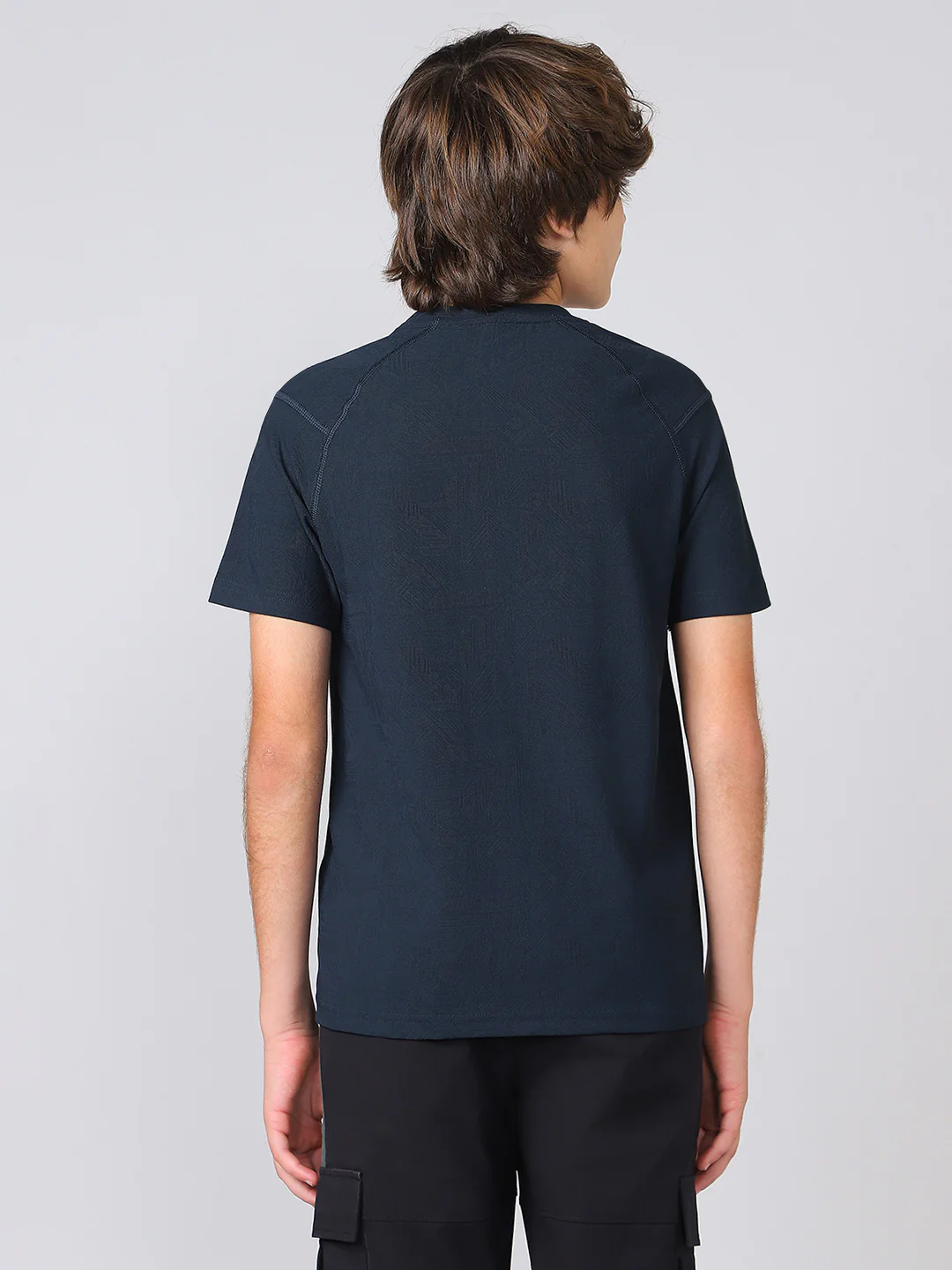 Boys Solid Slim Fit Crew Neck Sports T-shirt with MATPIQ - Image 3