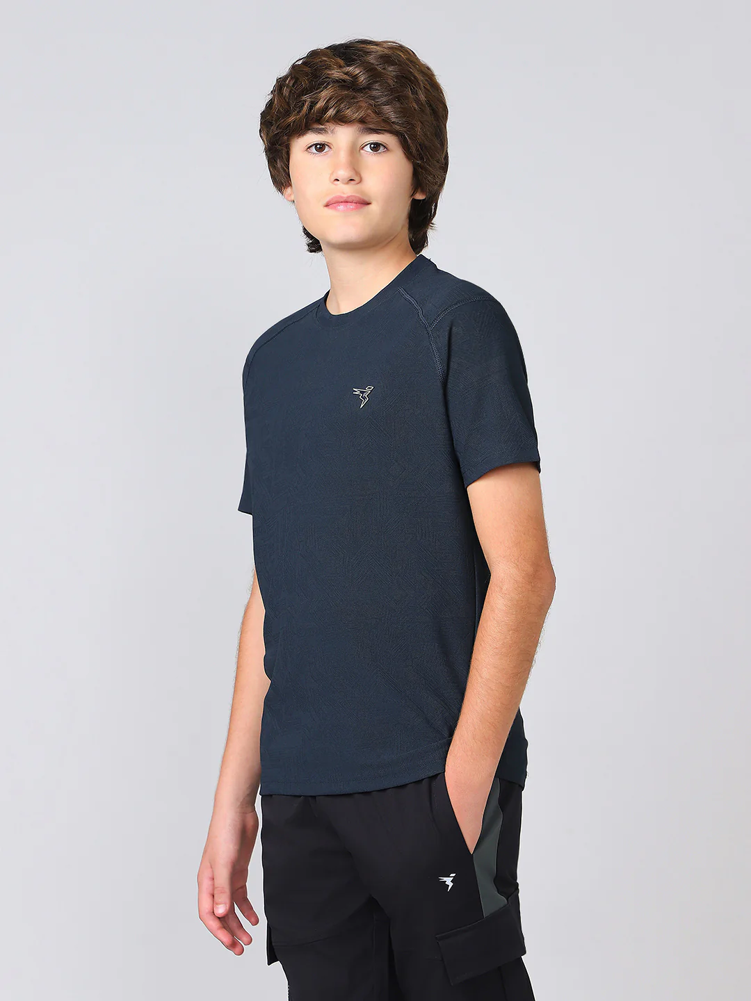 Boys Solid Slim Fit Crew Neck Sports T-shirt with MATPIQ - Image 4