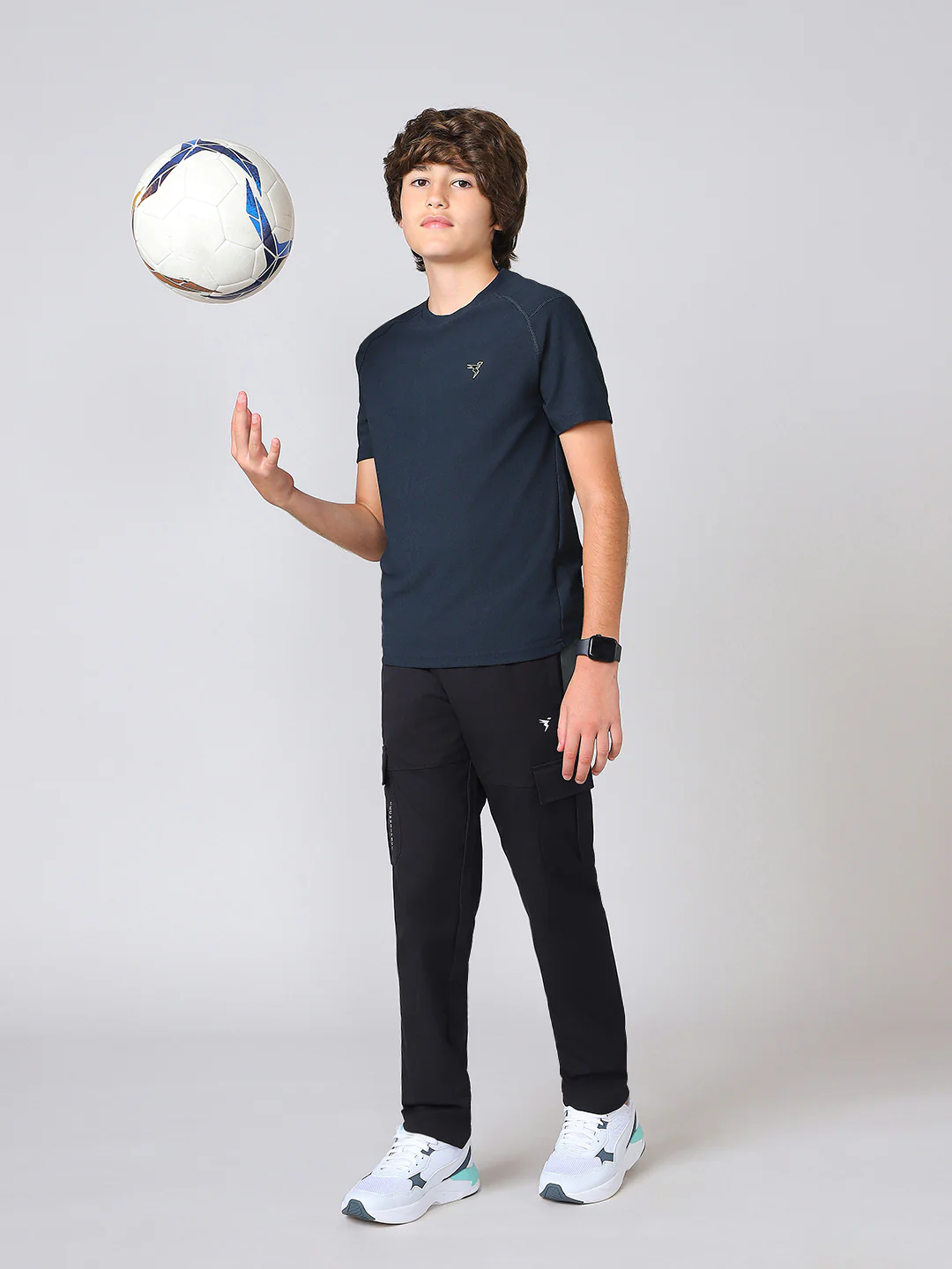 Boys Solid Slim Fit Crew Neck Sports T-shirt with MATPIQ - Image 5